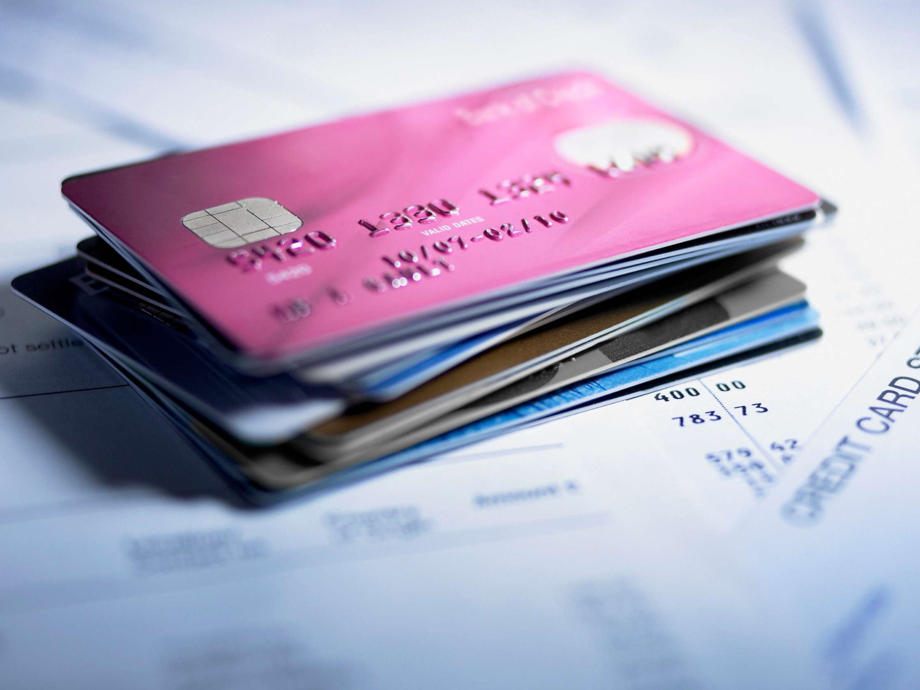 PHOTO: stack of credit cards