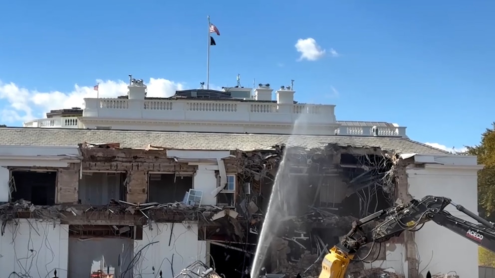 White House East Wing demolition underway ahead of planned ballroom addition