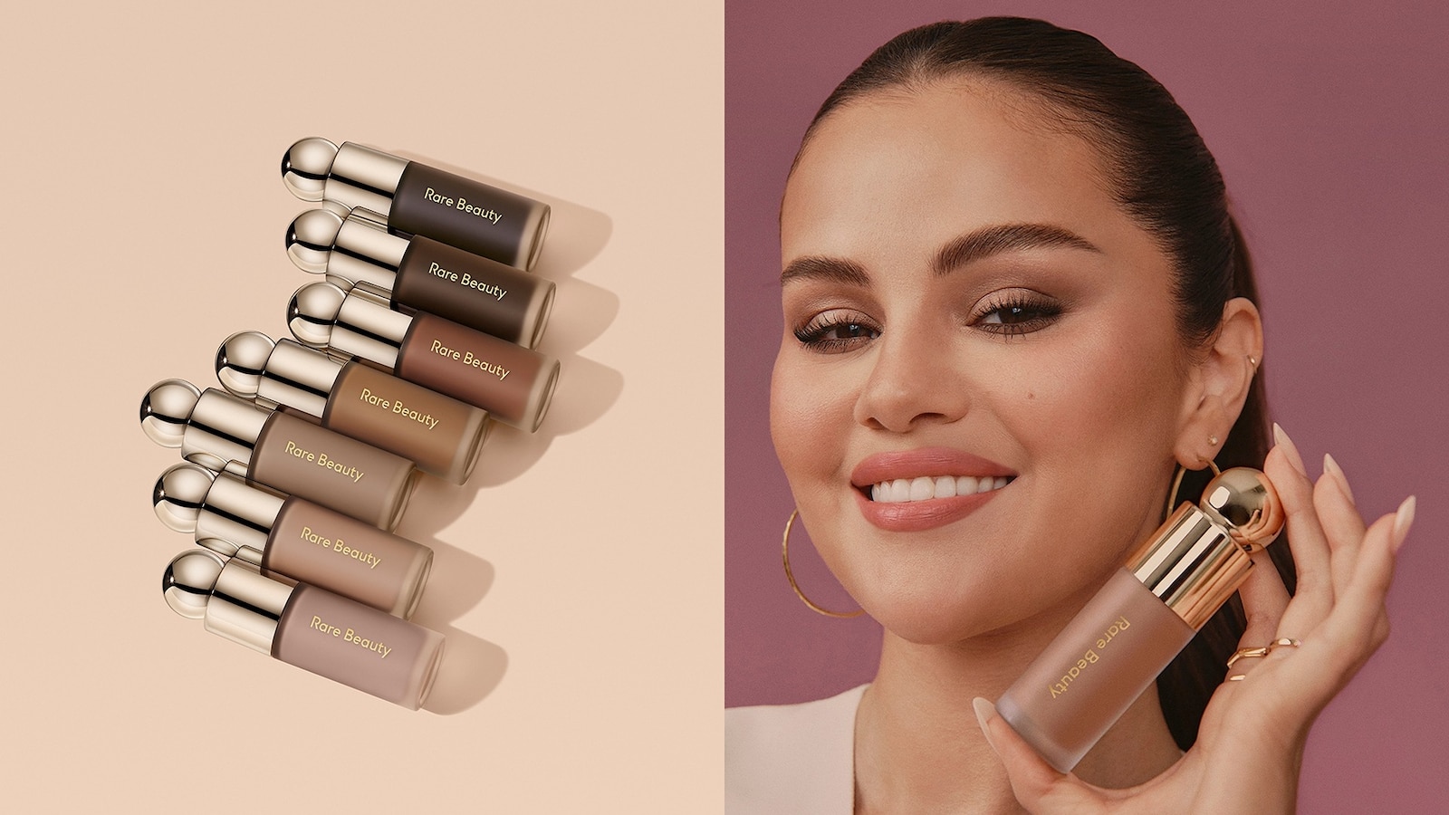 Selena Gomez appears in an ad for Rare Beauty’s new Soft Pinch Liquid Contour, available in seven shades.