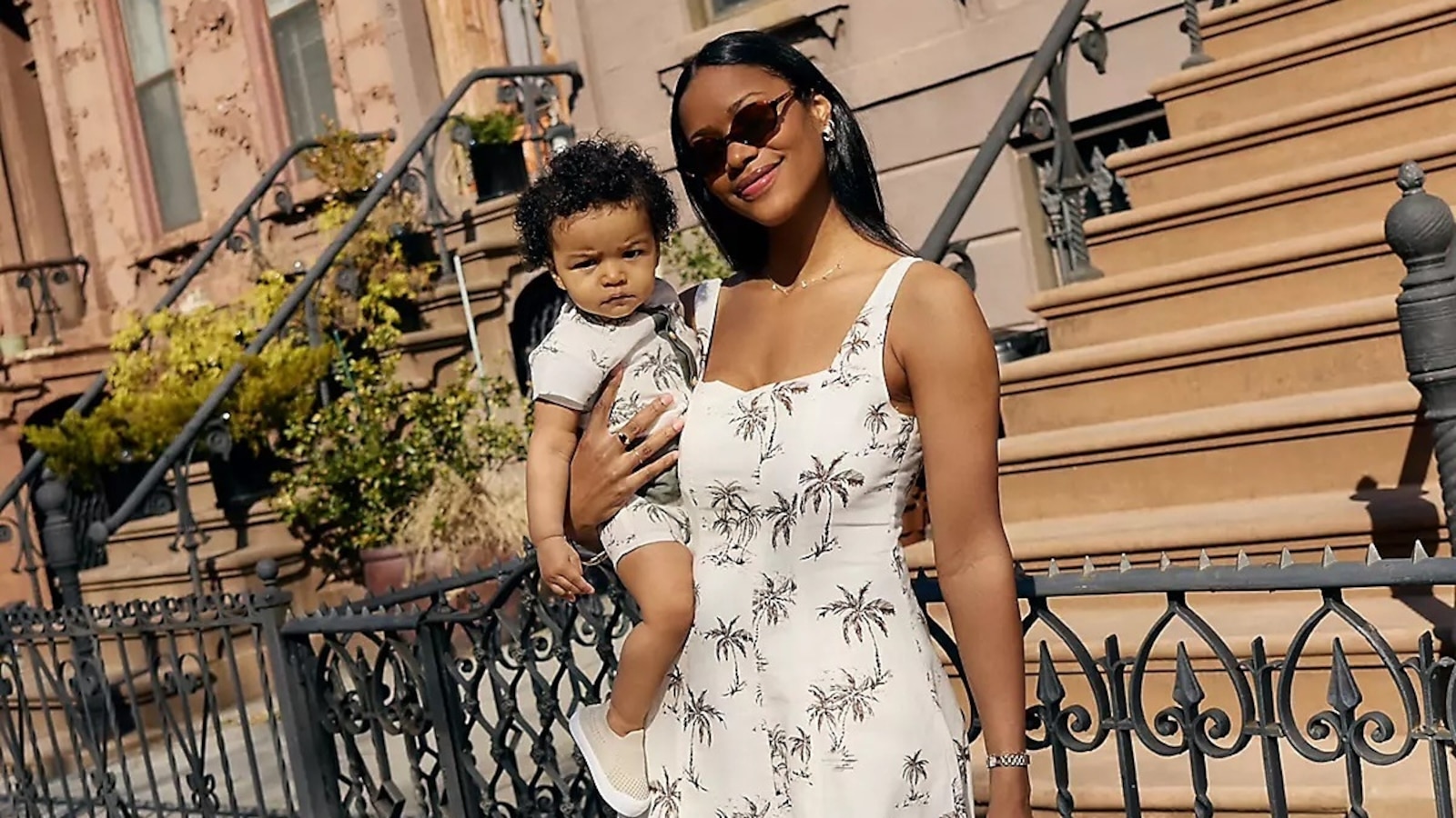 Palm Linen Cotton Seamed Midi Pocket Dress
