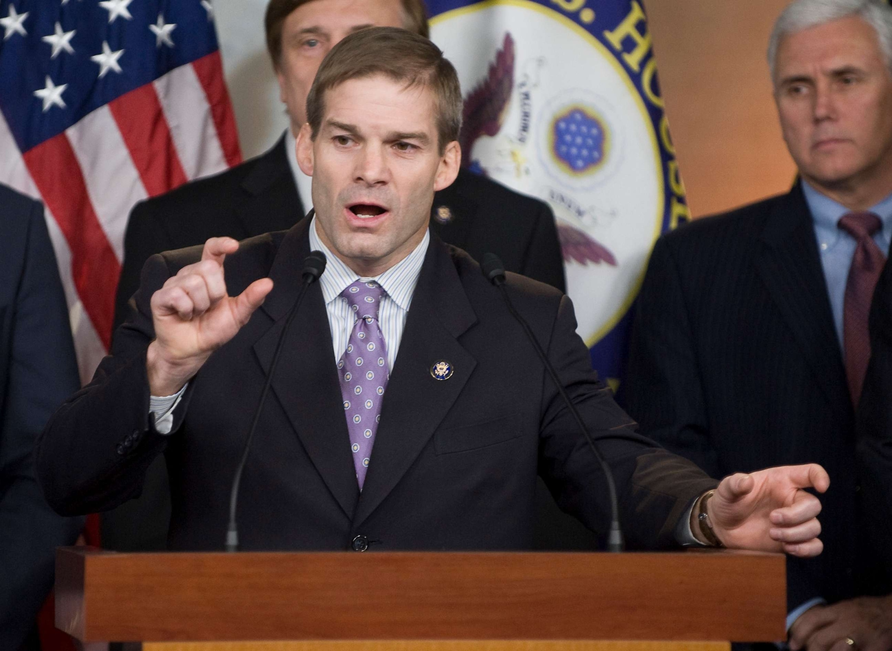 PHOTO: Rep. Jim Jordan, R-Ohio, speaks during a news conference, Dec. 11, 2009, in Washington.