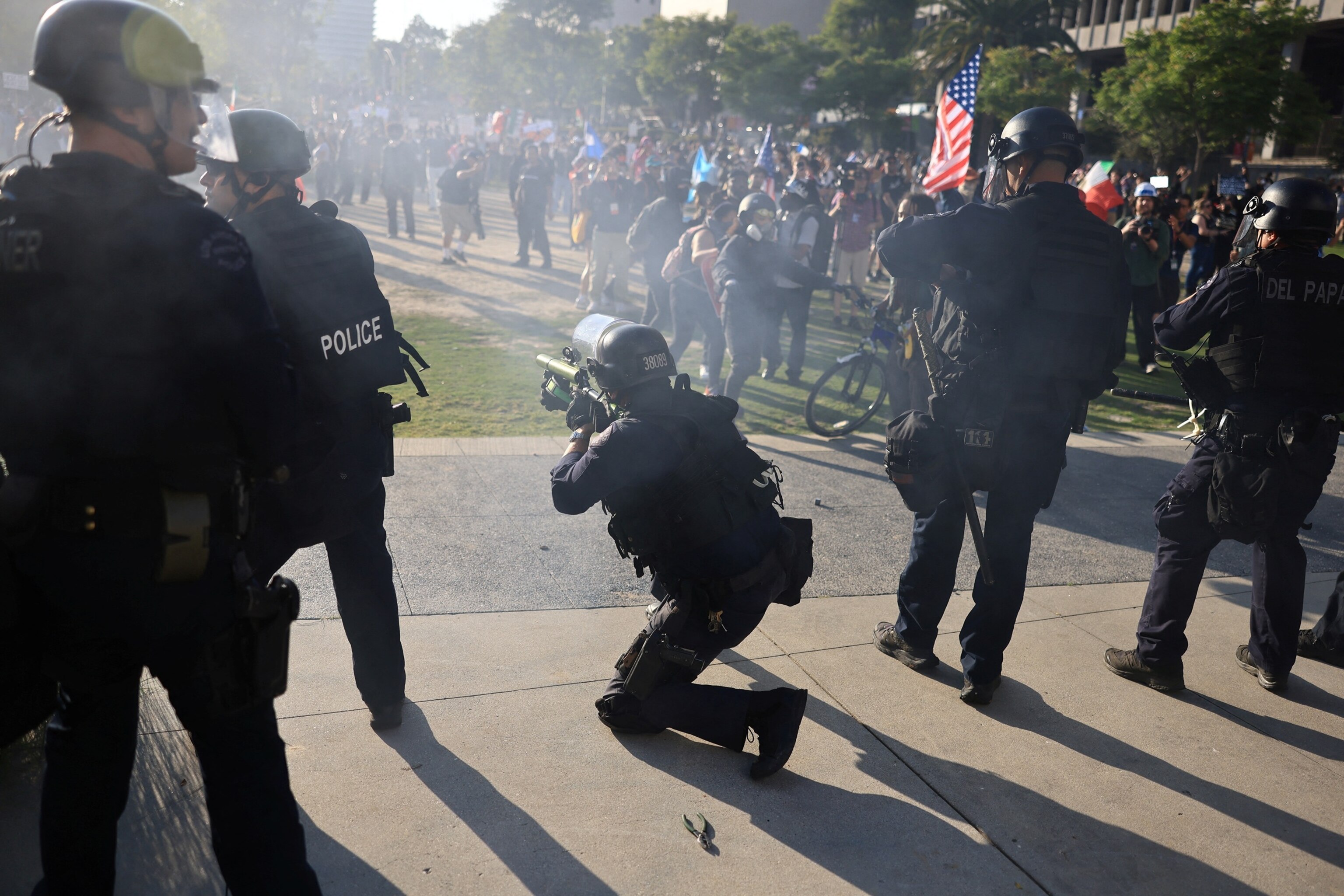 PHOTO: Protest against federal immigration sweeps, in Los Angeles