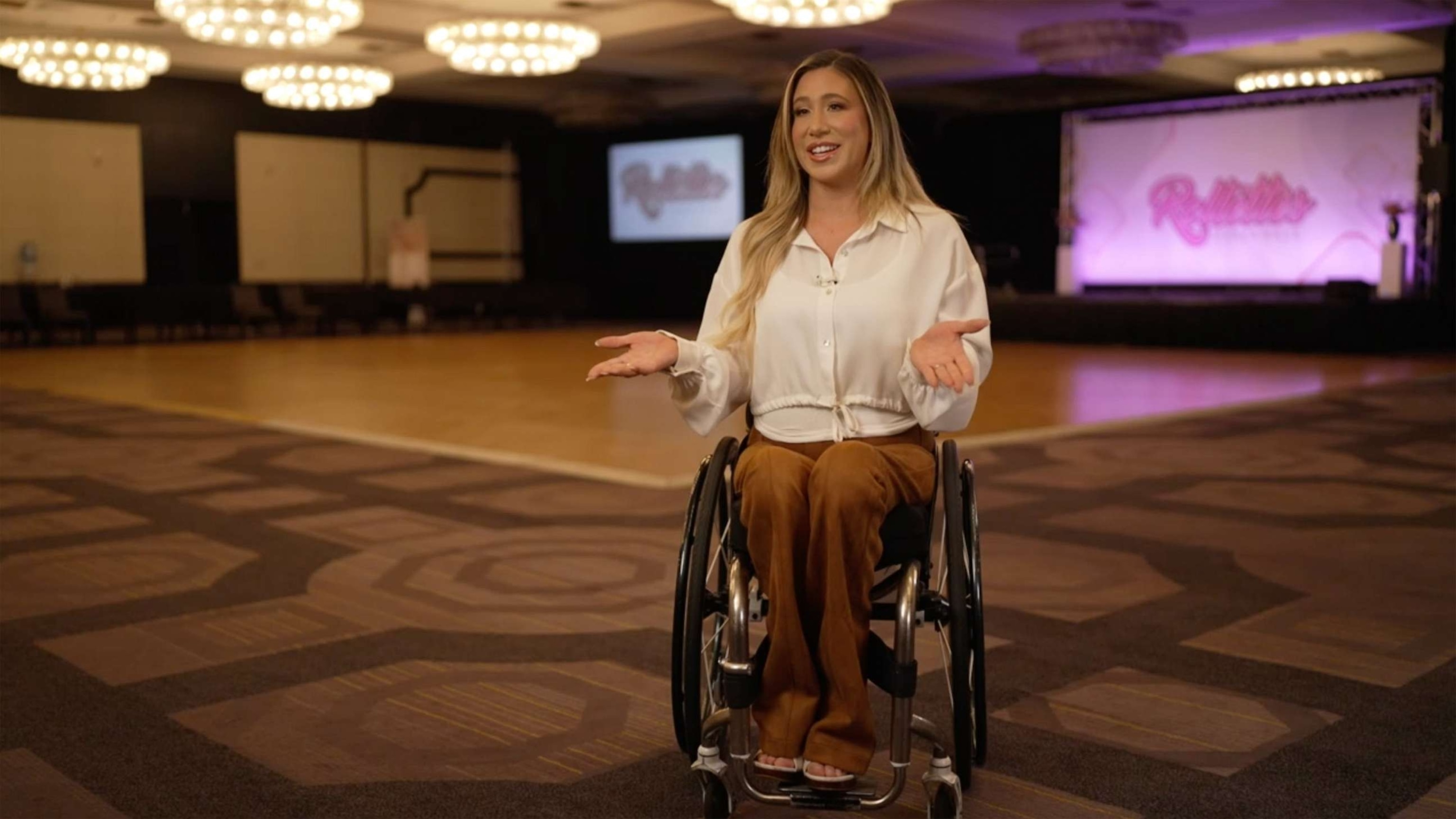 PHOTO: Rollettes' founder Chelsie Hill is shown during an interview with ABC News.