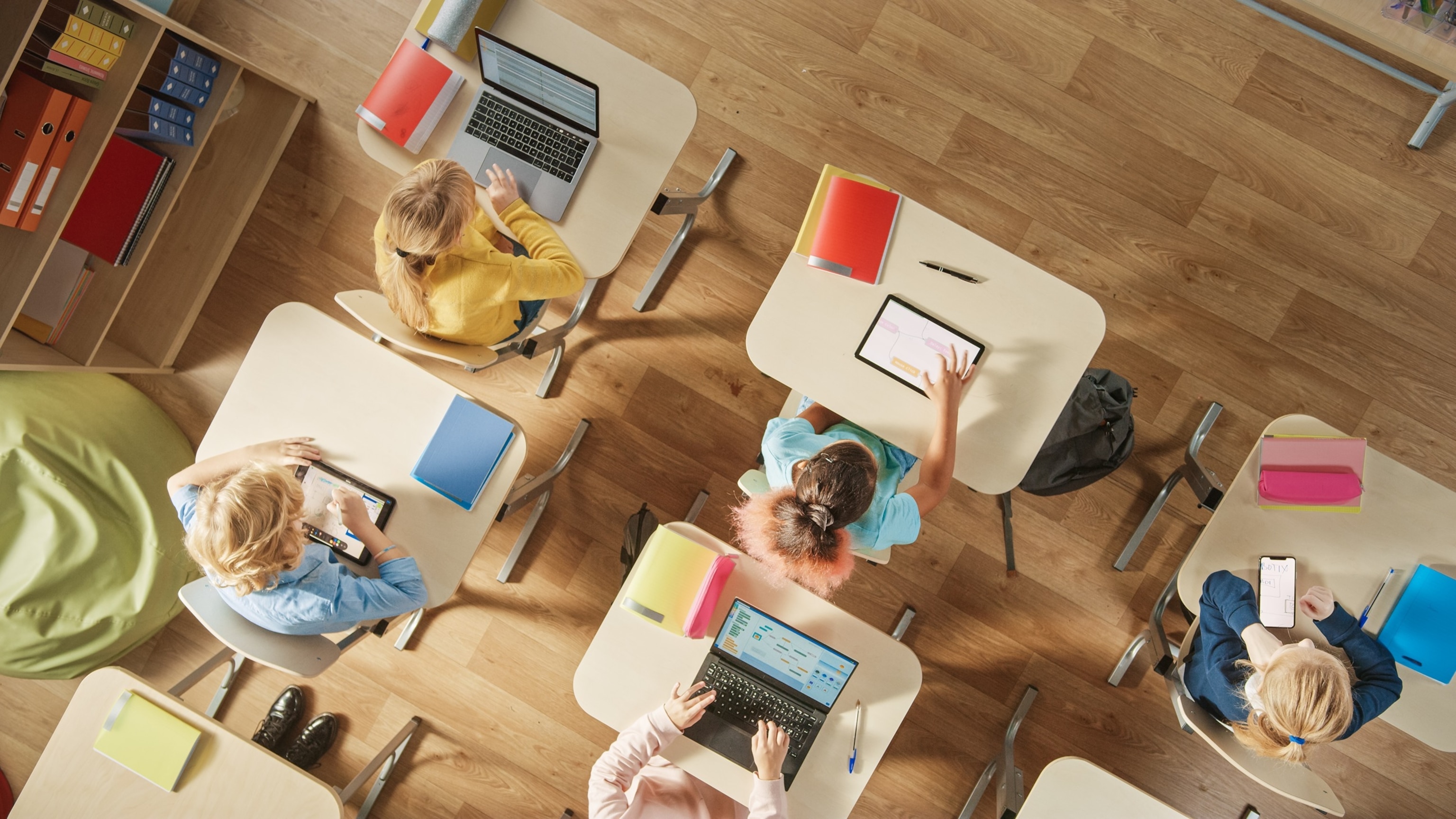 PHOTO: Children in a classroom with tablets in an undated stock photo.