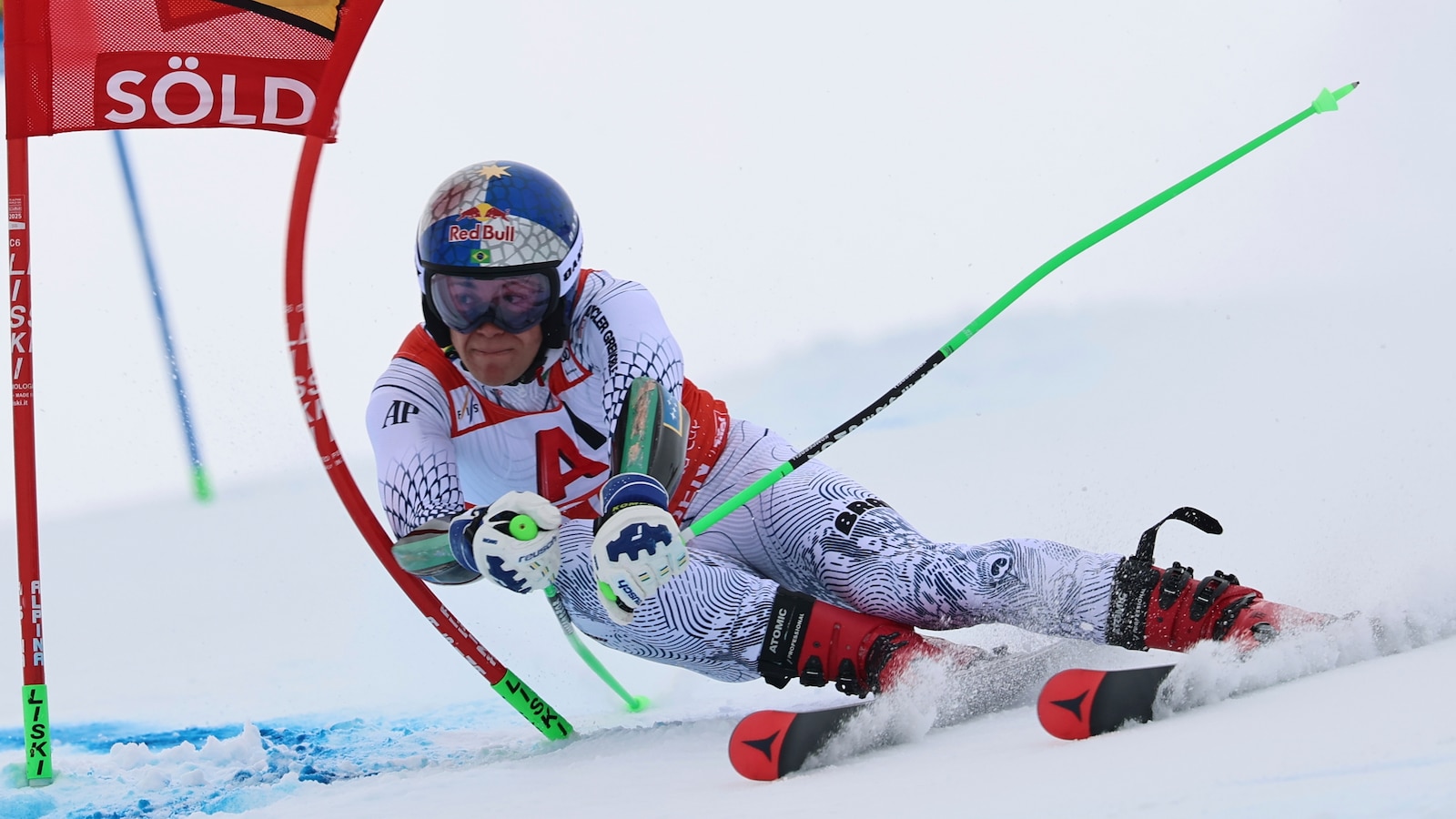 Brazil's Olympic ski champion Pinheiro Braathen poised for win with 1st-run lead at season opener