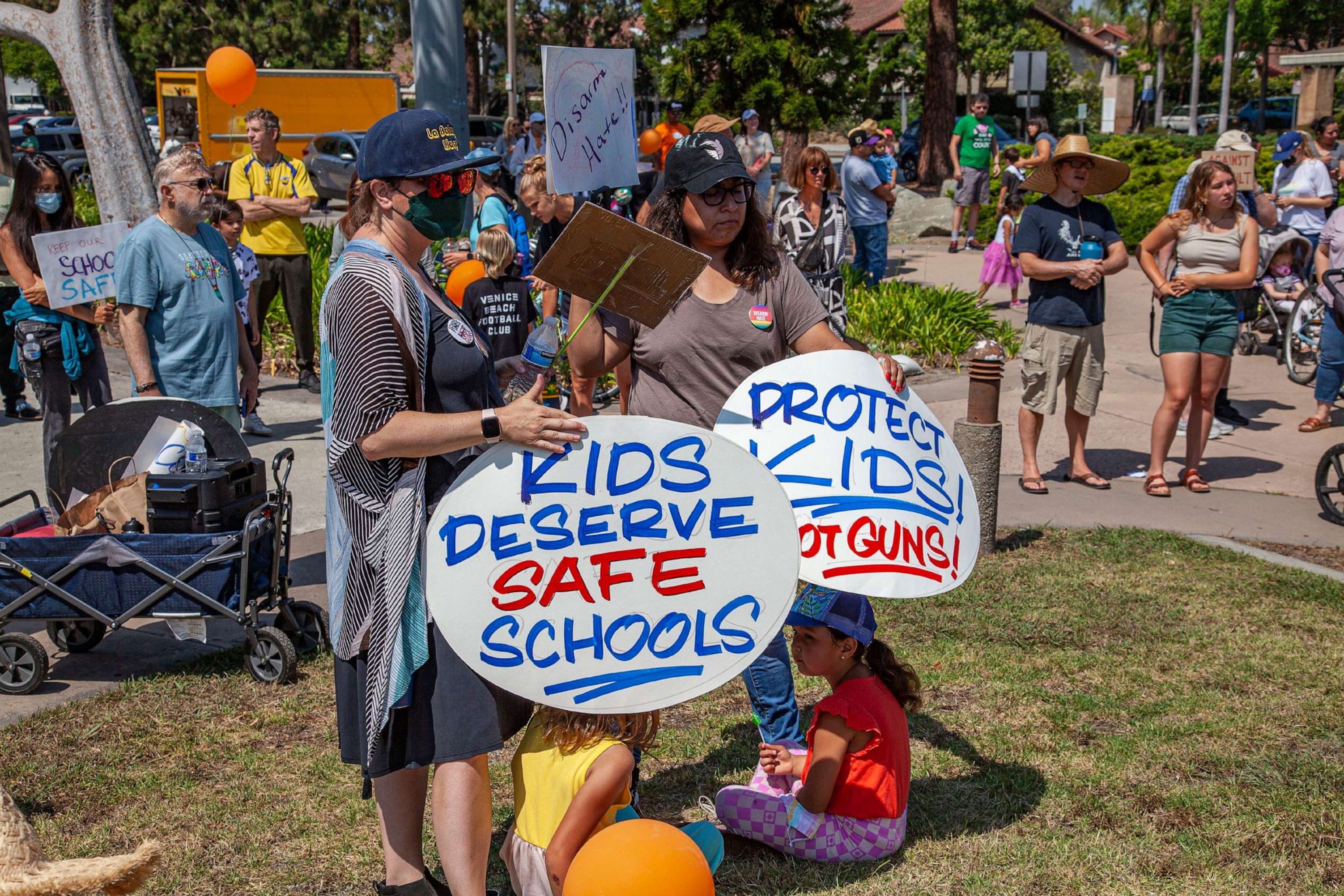 PHOTO: The March for Life rally has teachers protesting against guns in Culver City June 11 2022, Los Angeles.