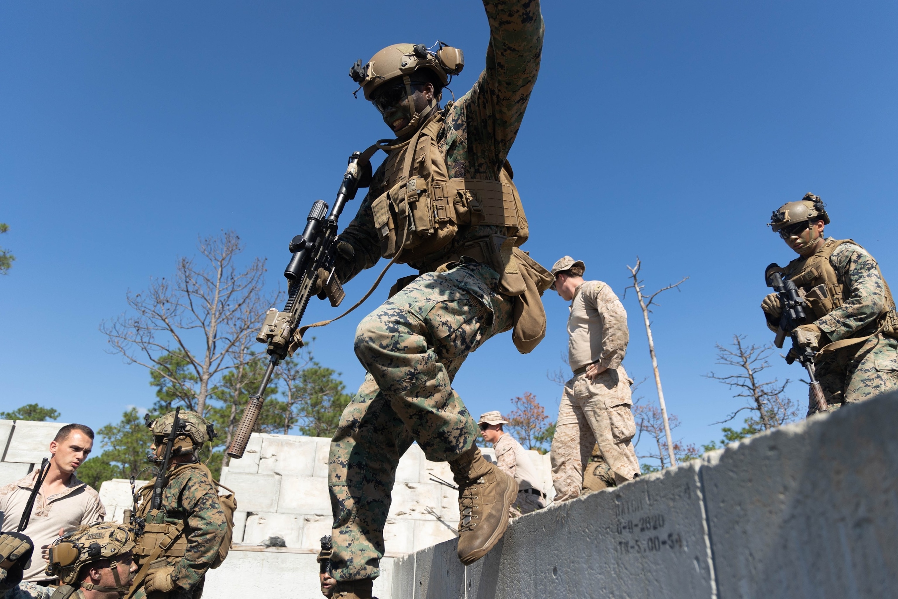 PHOTO: Marine Corps Lance Cpl. Chukwuemek Oforah, a rifleman with Kilo Company, 3rd Battalion, 6th Marine Regiment, 2nd Marine Division, during a Marine Corps Combat Readiness Evaluation at Marine Corps Base Camp Lejeune, N.C., Oct. 6, 2024.