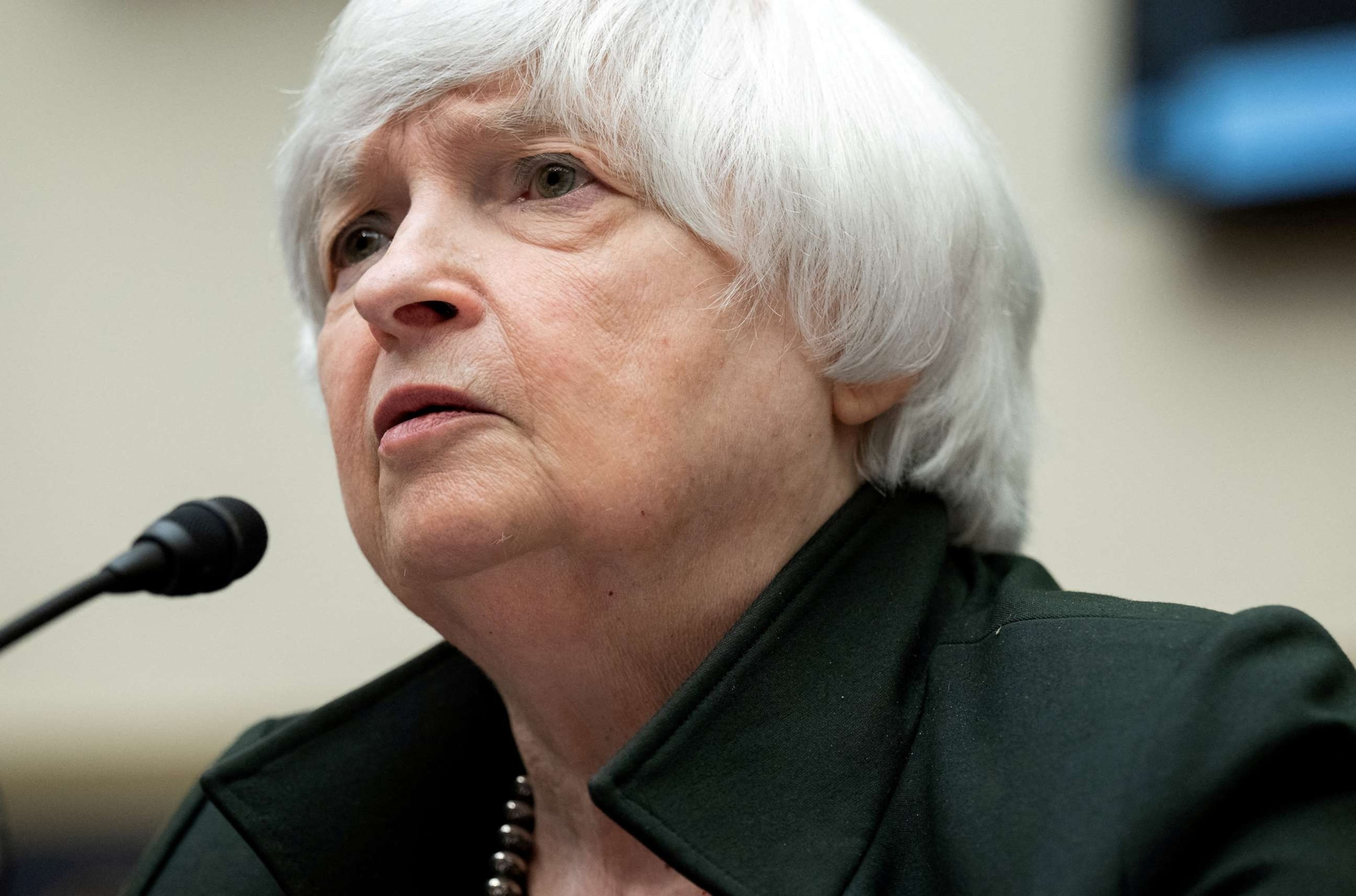 PHOTO: U.S. Treasury Secretary Janet Yellen testifies during a U.S. House Committee on Financial Services hearing on the Annual Report of the Financial Stability Oversight Council, on Capitol Hill in Washington, D.C., May 12, 2022.