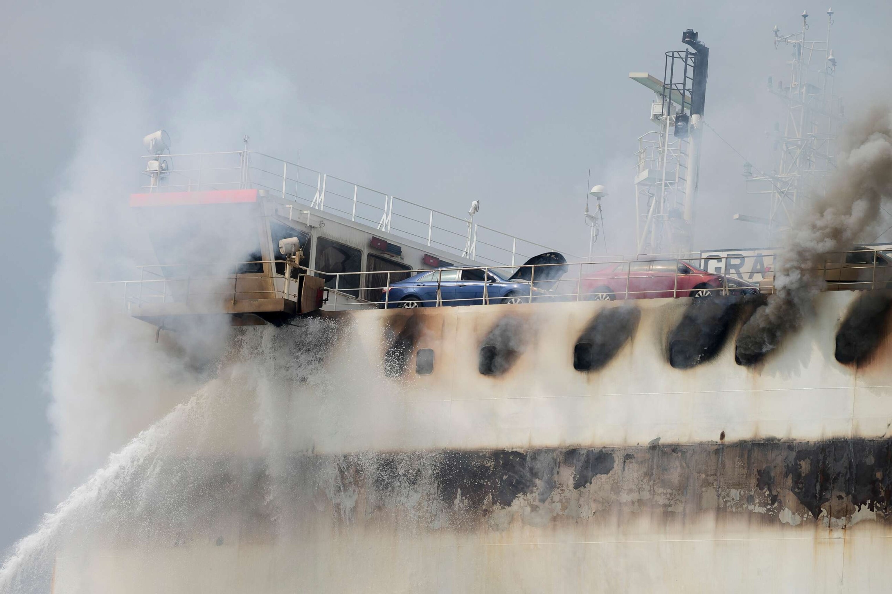 Cargo boat fire that killed two firefighters put out after six days - X101  Always Classic