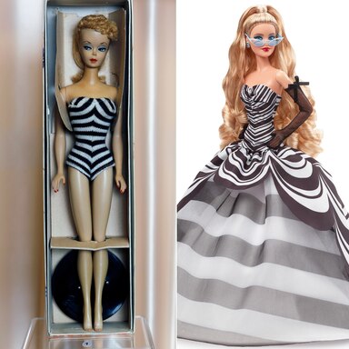 knee length dresses for ladies Barbie x Unique Vintage Peaches N Cream Chiffon Dress