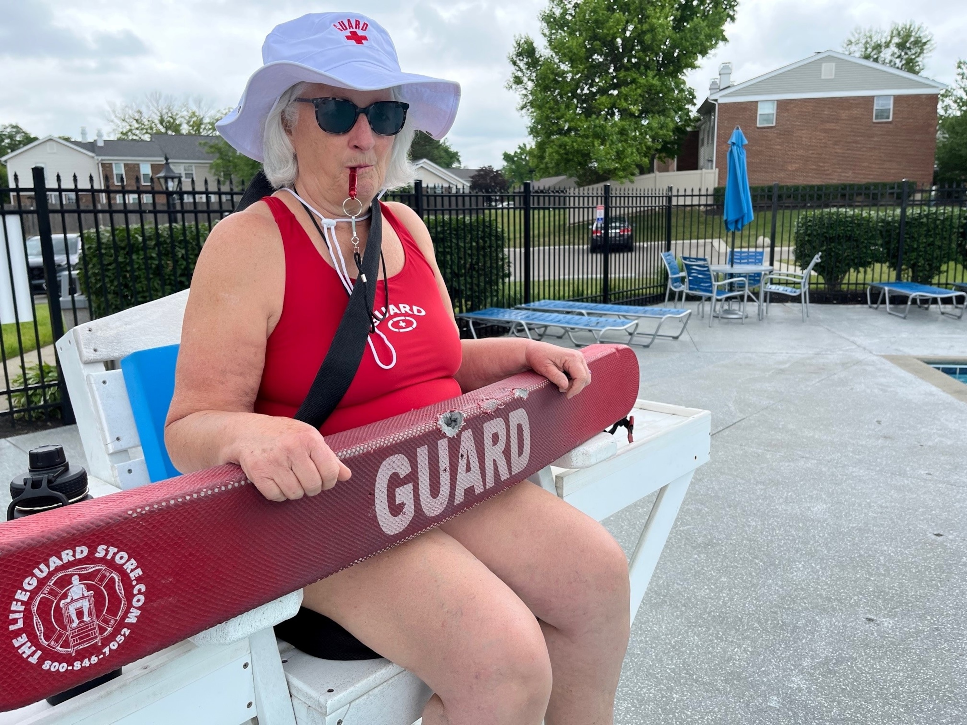 PHOTO: Gail Rodgers came out of retirement to become a lifeguard when she noticed there was a lifeguard shortage at her condo's residential pool.