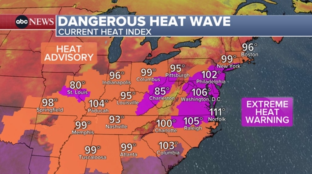 PHOTO: heat wave map