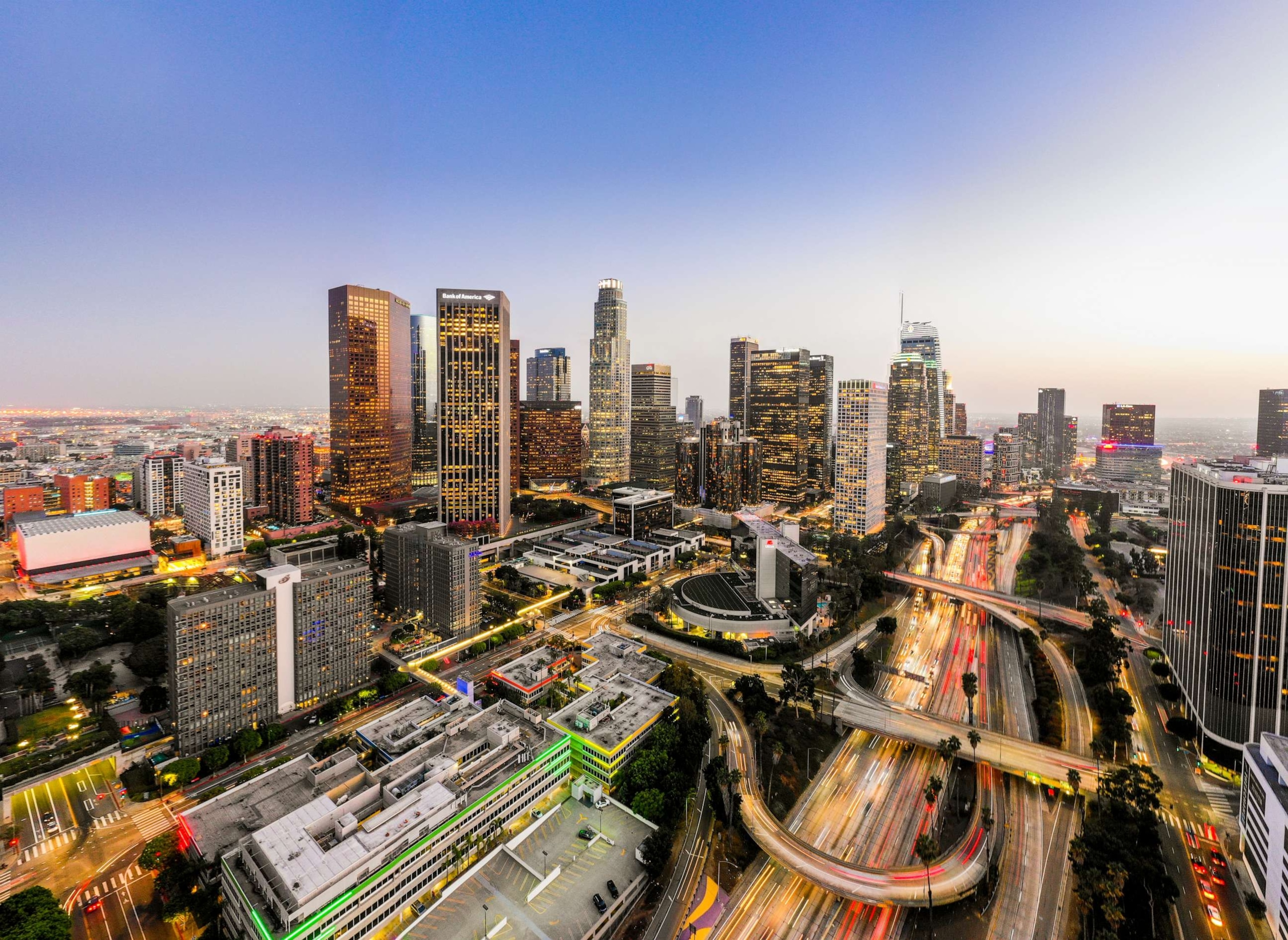 PHOTO: Stock photo of an aerial image of downtown Los Angeles.