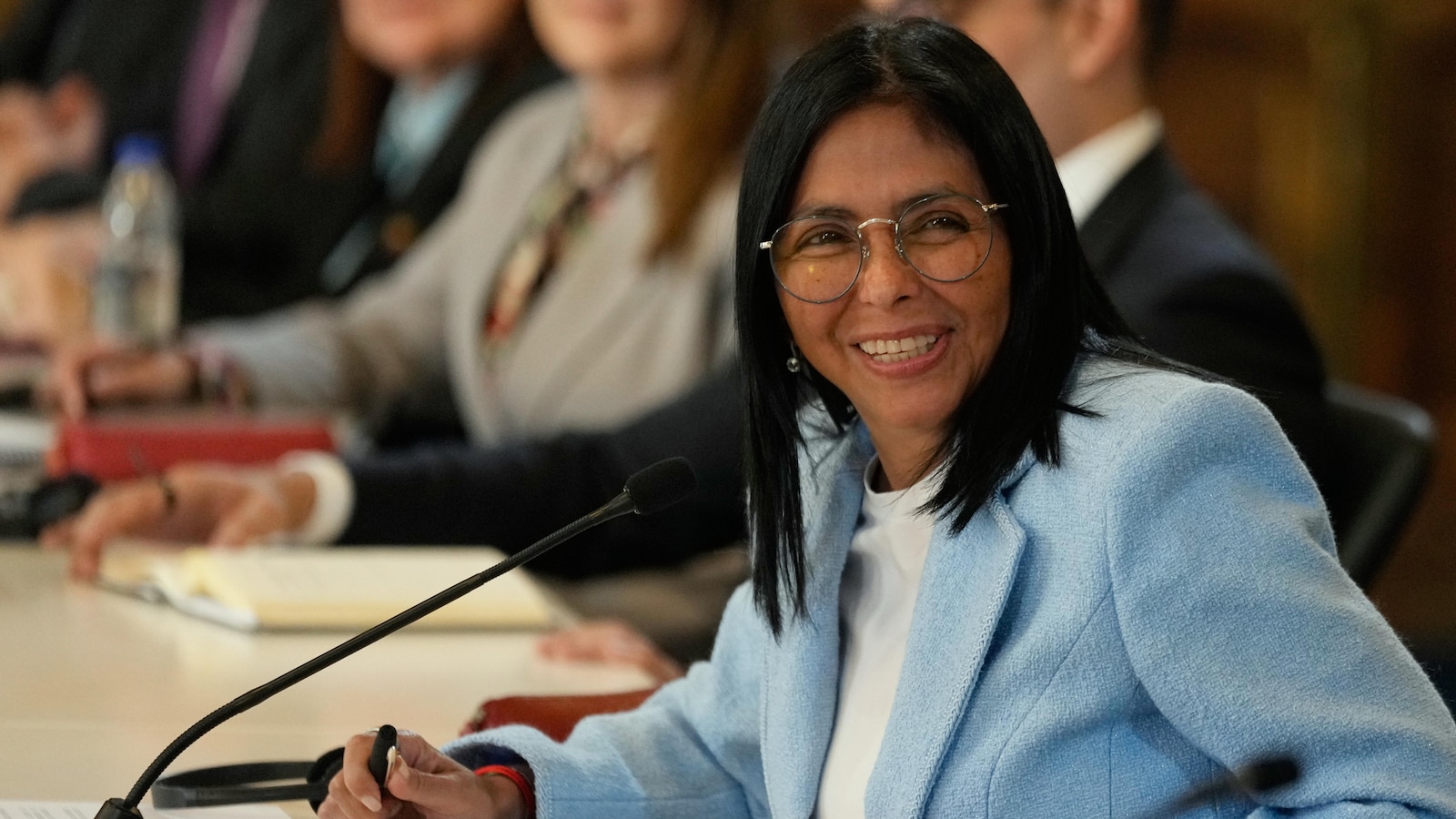 Venezuelan acting President Delcy Rodríguez asks workers for patience and promises May wage increase