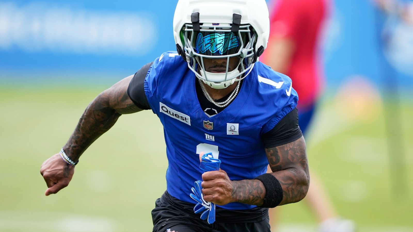 Still no target for a return, Malik Nabers on the field at Giants training camp sparks optimism