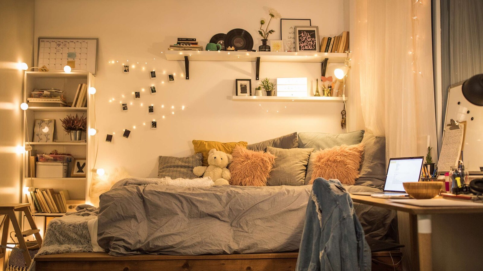 In this undated stock photo, a furnished dorm room is shown.