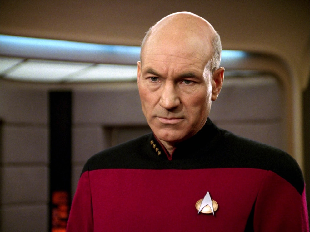 PHOTO: Patrick Stewart as Captain Jean-Luc Picard in the STAR TREK: THE NEXT GENERATION episode, "The Hunted." Season 3, episode 11.  Original air date, January 8, 1990.  