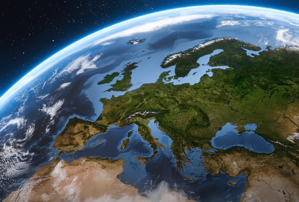 PHOTO: 3D Render Of Planet Earth Focusing On Europe