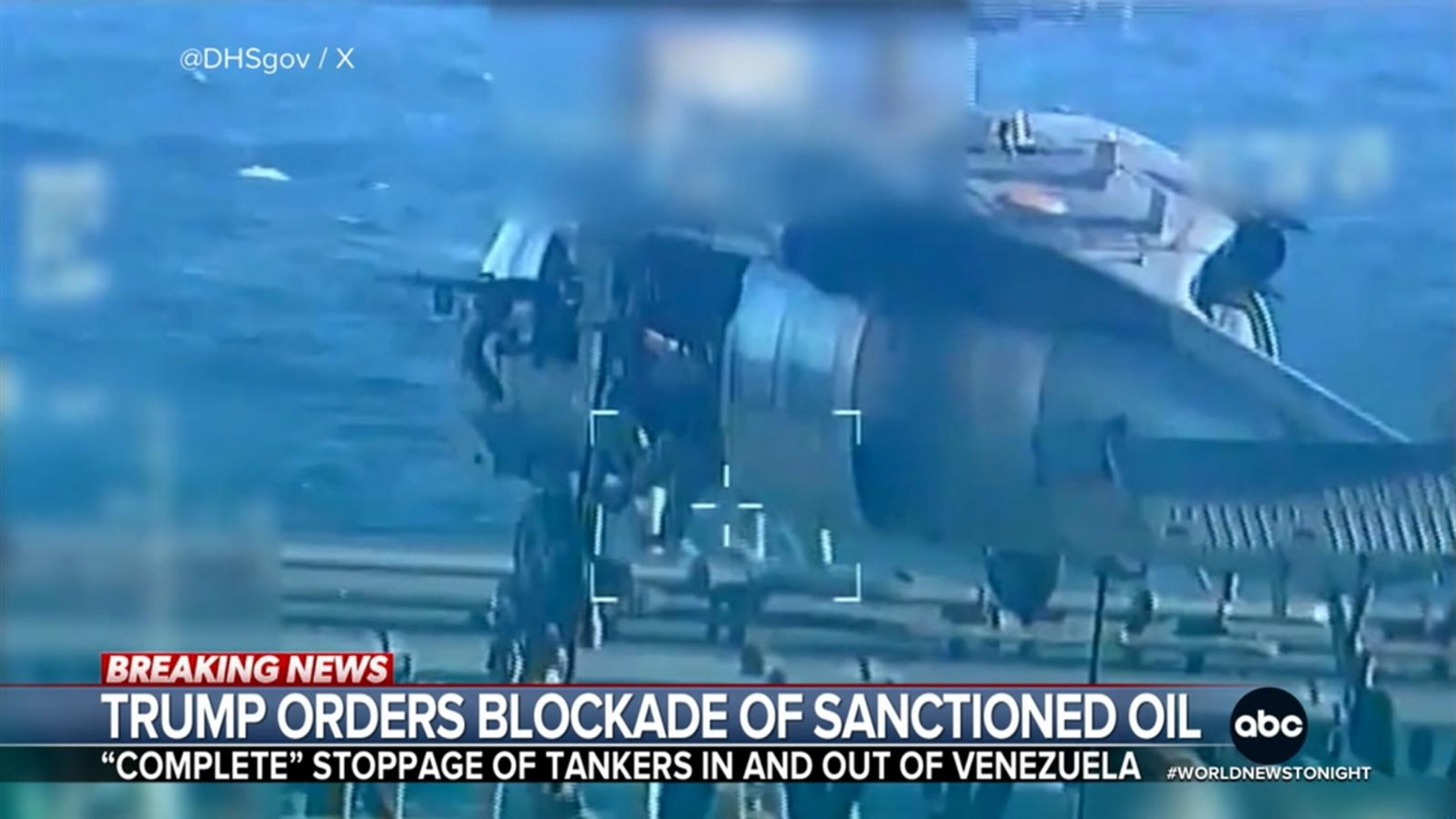 Video Pres. Trump orders blockade of 'all sanctioned oil tankers