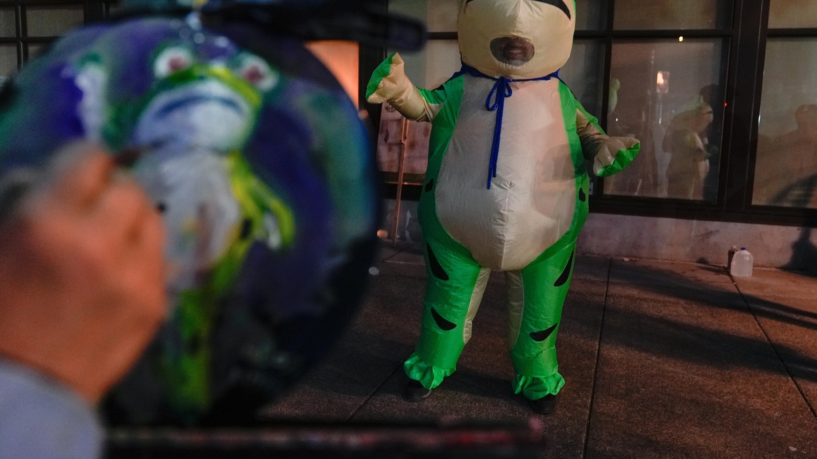 How inflatable costumes ballooned at anti-Trump rallies due to a Portland protester's frog outfit
