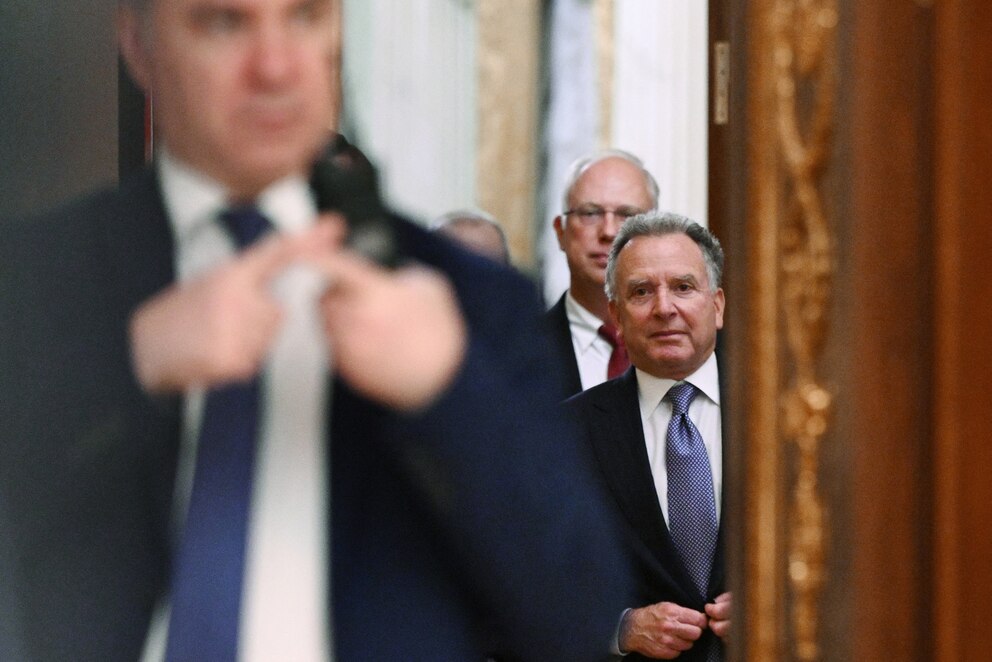 PHOTO: In this pool photograph distributed by the Russian state agency Sputnik, Steve Witkoff, accompanied by Kremlin economic envoy Kirill Dmitriev, is seen prior to a meeting with Russia's President at the Kremlin in Moscow on Dec. 2, 2025.