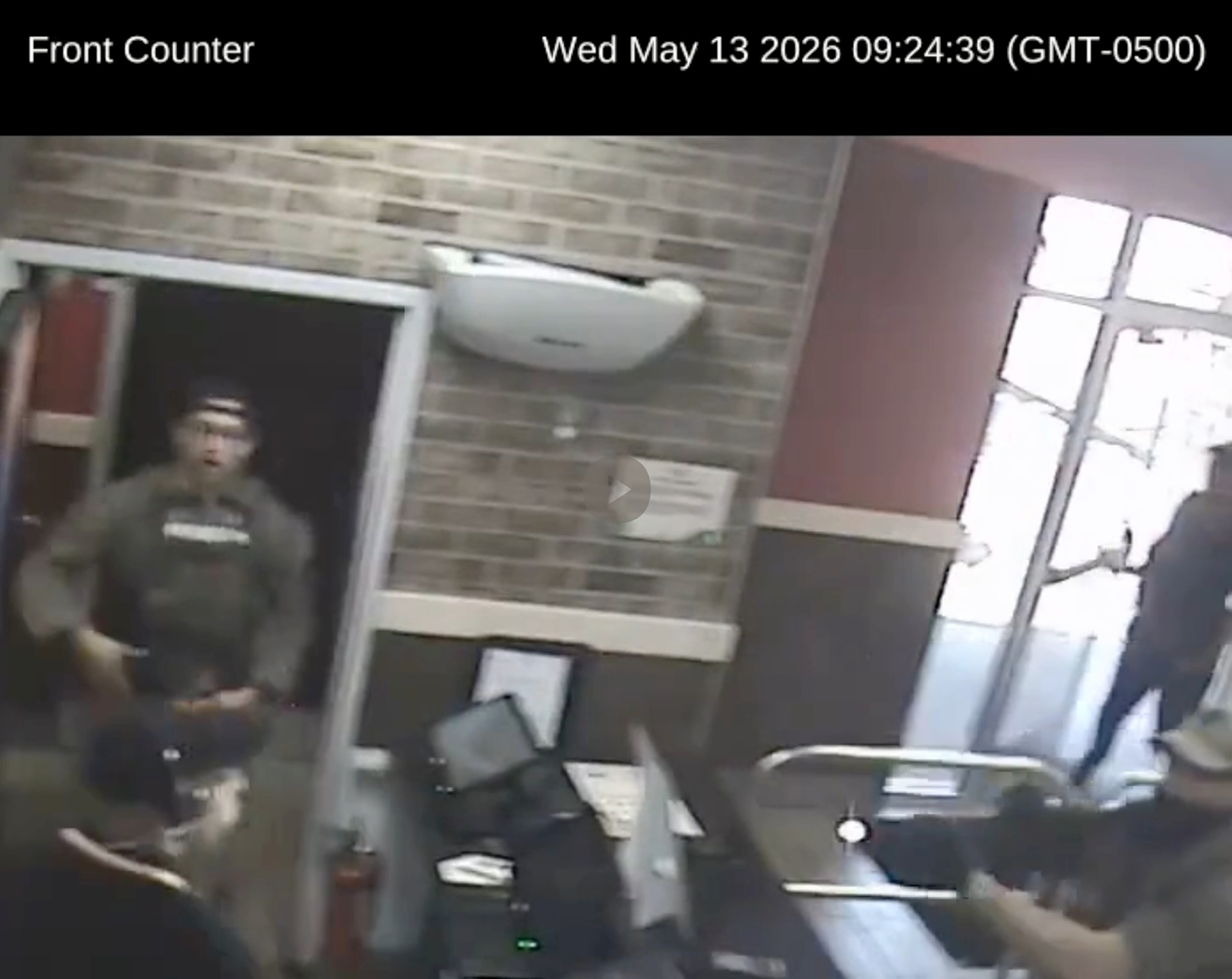 PHOTO: The Shelby County, Tennessee, District Attorney released security video, July 23, 2026, of what the office says was a DEA officer-involved shooting at a Memphis Burger King in May of this year. 