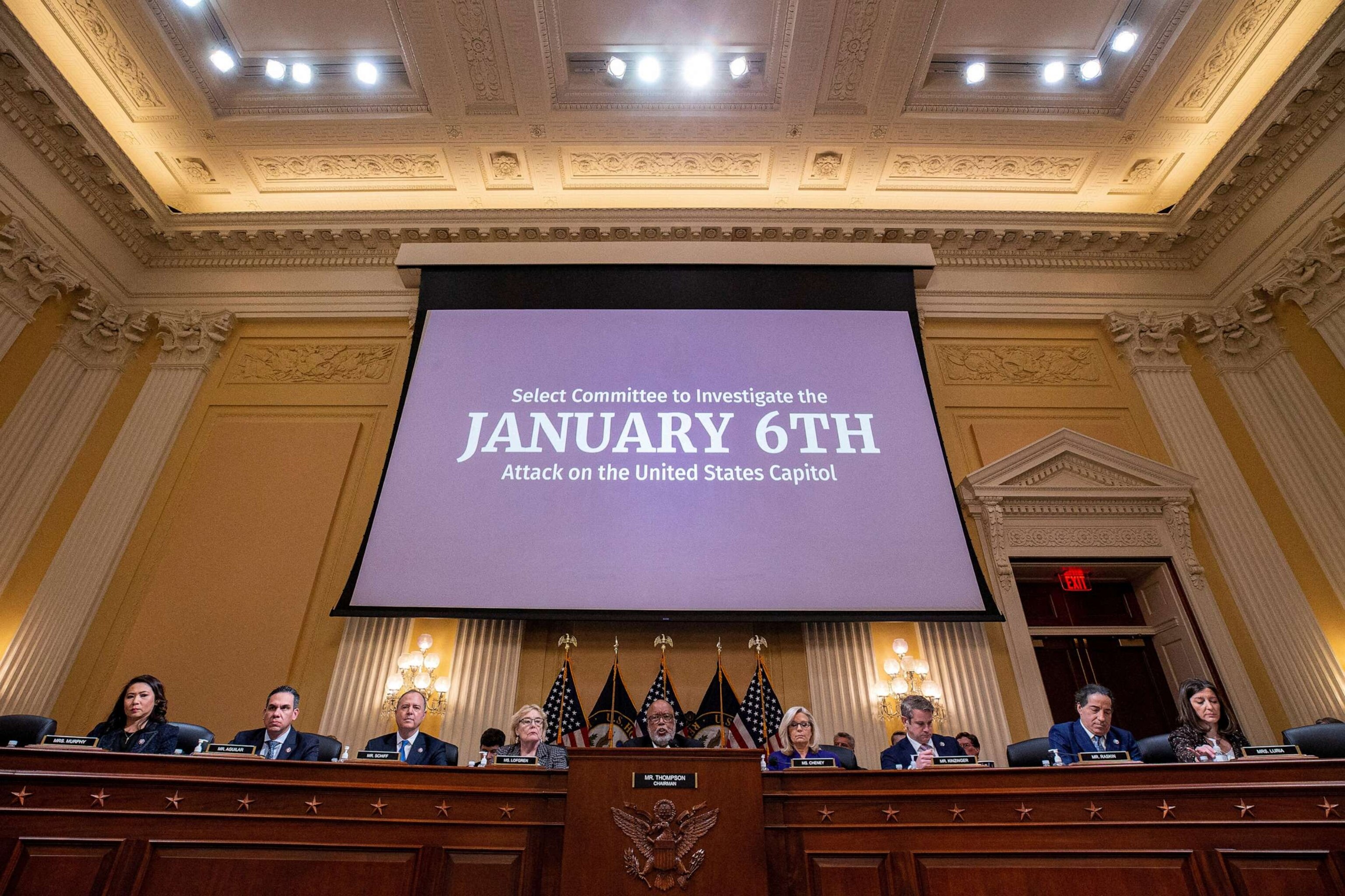 PHOTO: Rep. Bennie Thompson, chairman of the House Select Committee to Investigate the January 6th Attack on the U.S. Capitol, speaks during a hearing in Washington, U.S., Dec. 19, 2022.