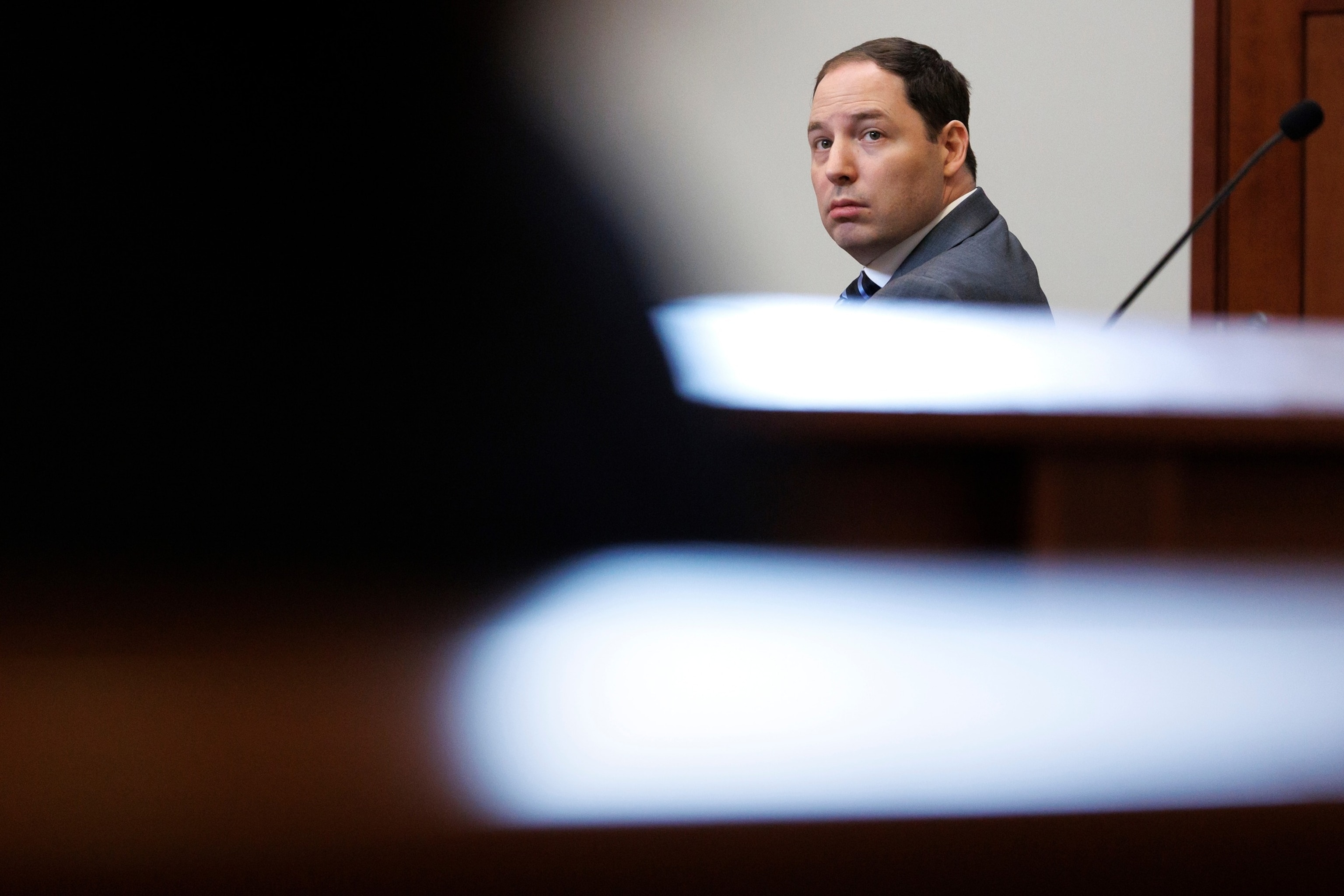 PHOTO: Brendan Banfield testifies during his double murder trial in Fairfax County Circuit Court, Jan. 14, 2026,  in Fairfax, Va.