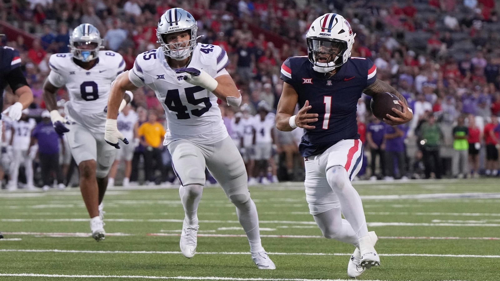 Ismail Mahdi runs for 189 yards, Arizona holds off Kansas State rally for 23-17 win