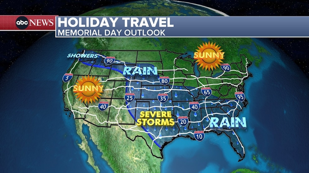 PHOTO: Holiday travel weather map