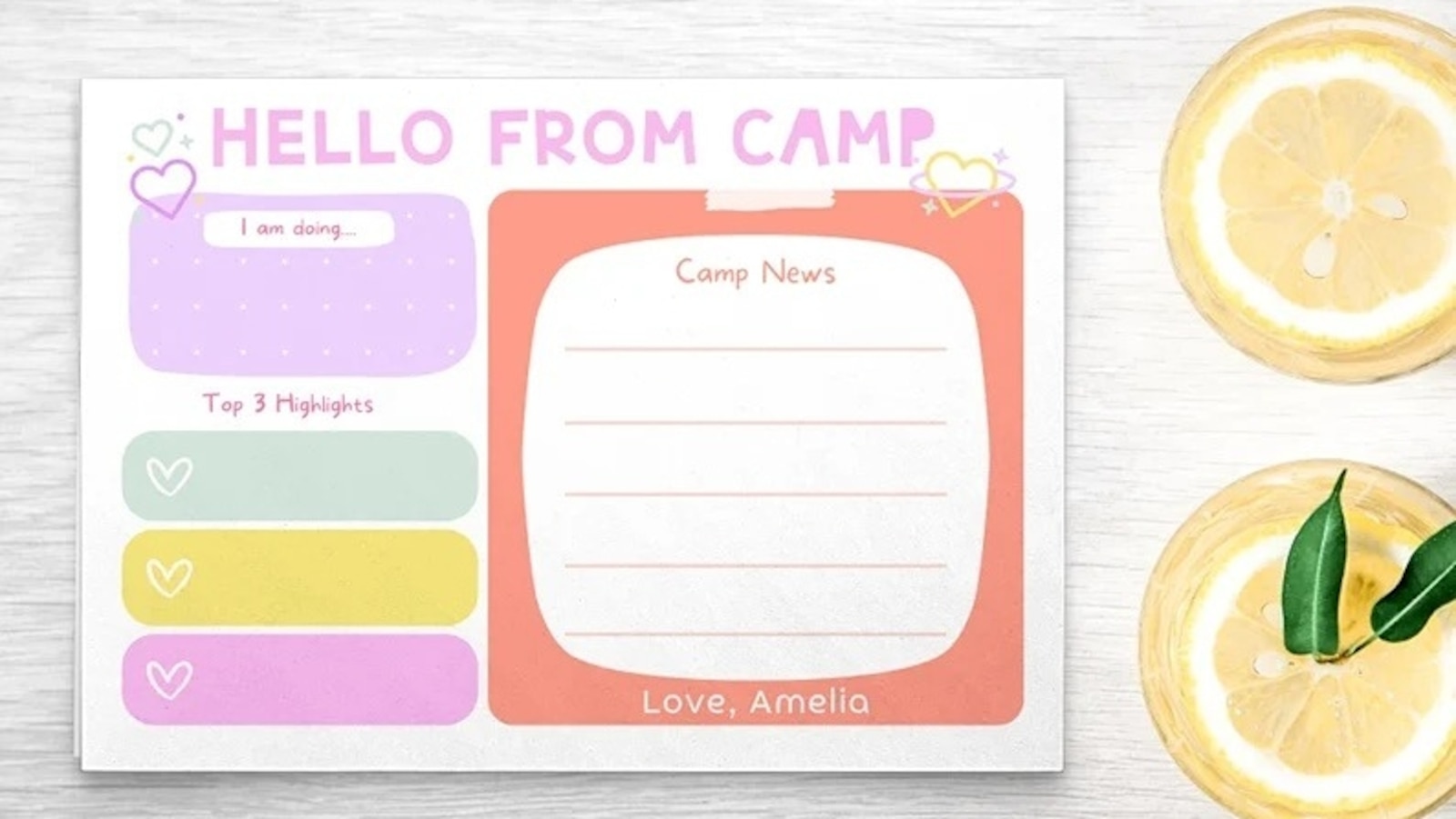 Personalized Camp Stationery Set