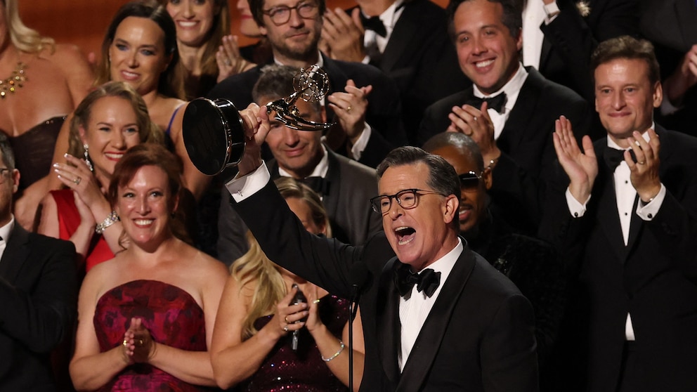 Emmys 2025: Stephen Colbert wins best talk show Emmy after show's cancellation