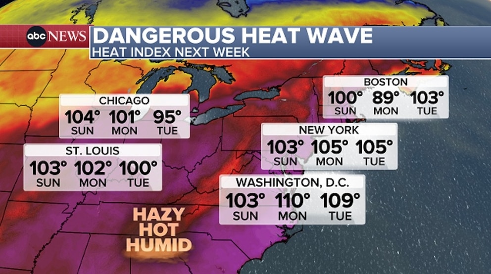 PHOTO: dangerous heat wave map