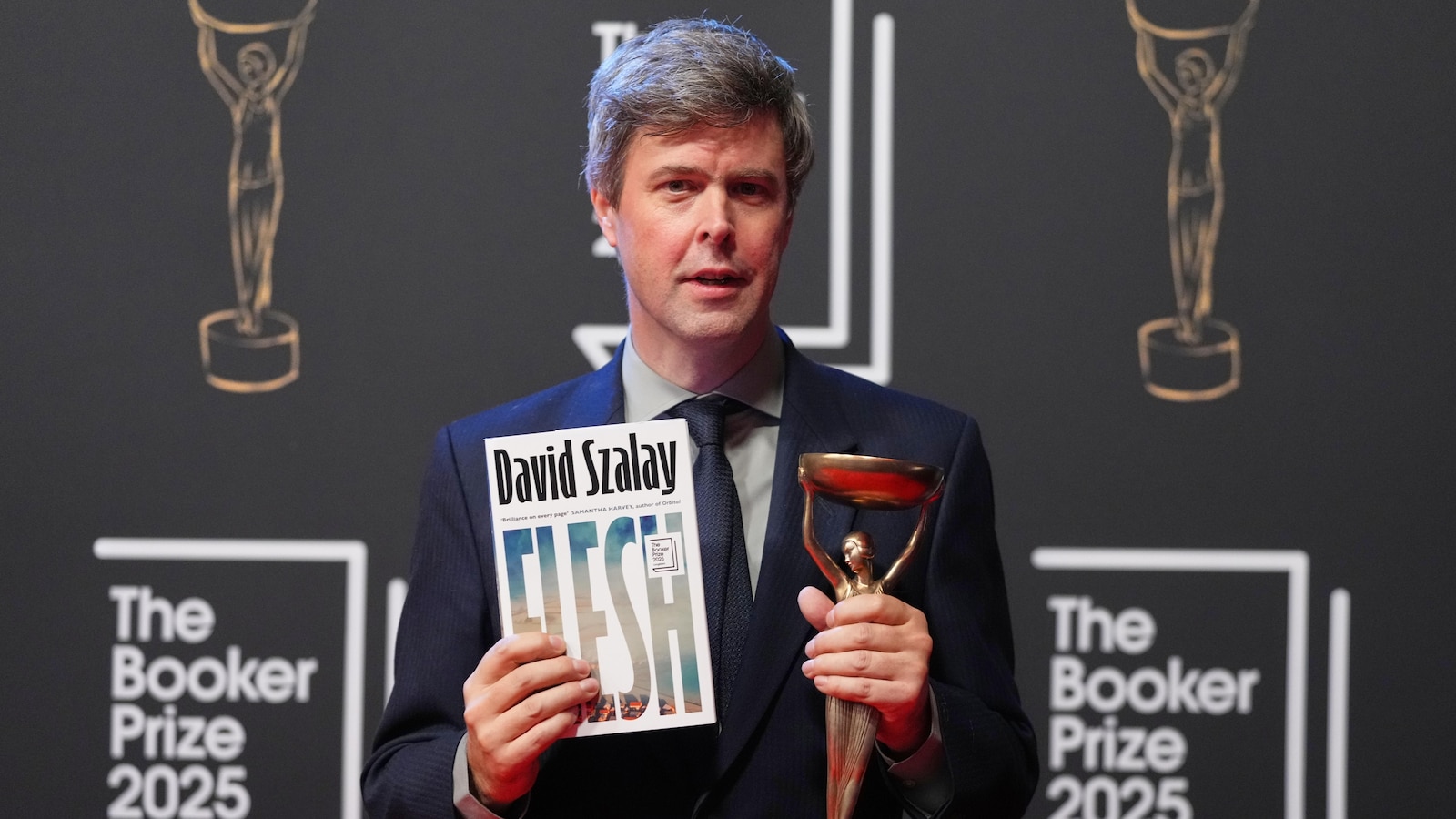 Writer David Szalay wins prestigious Booker Prize for fiction with his earthy novel 'Flesh'