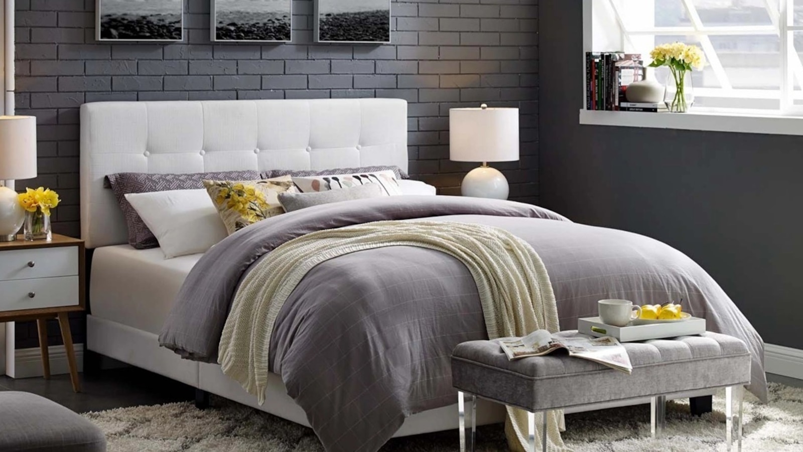 Amira King Upholstered Bed