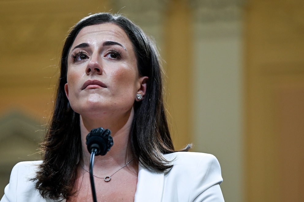 PHOTO: Cassidy Hutchinson, a top former aide to Trump White House Chief of Staff Mark Meadows, testifies during the sixth hearing by the House Select Committee on the January 6th insurrection, June 28, 2022, in Washington, D.C.