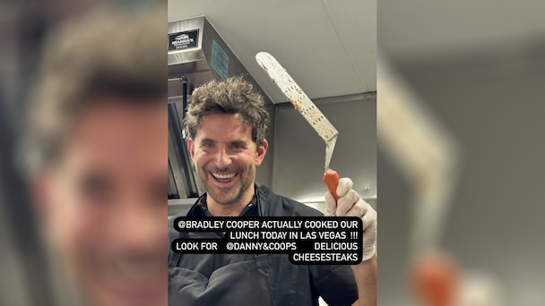 Bradley Cooper slings cheesesteaks to Martha Stewart, Donna Kelce in Las Vegas 