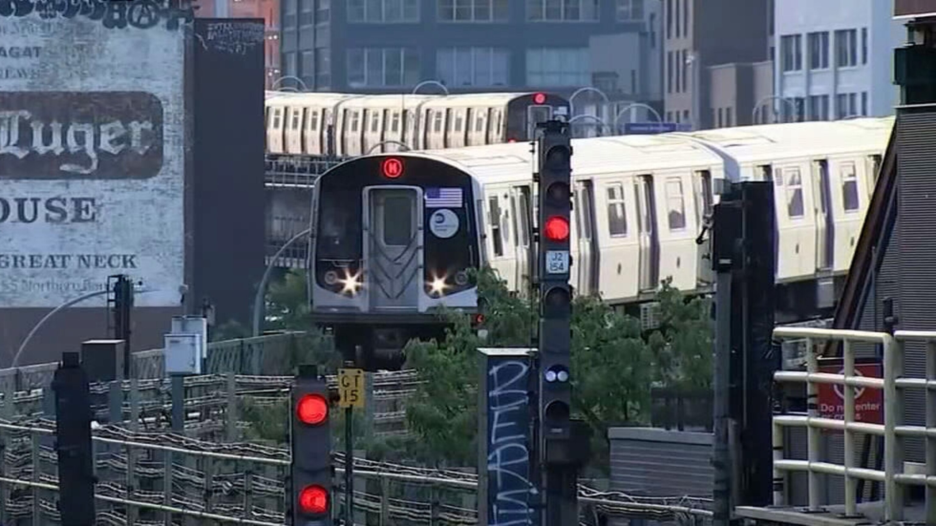 PHOTO: In this still from a video, a subway train is shown in New York.