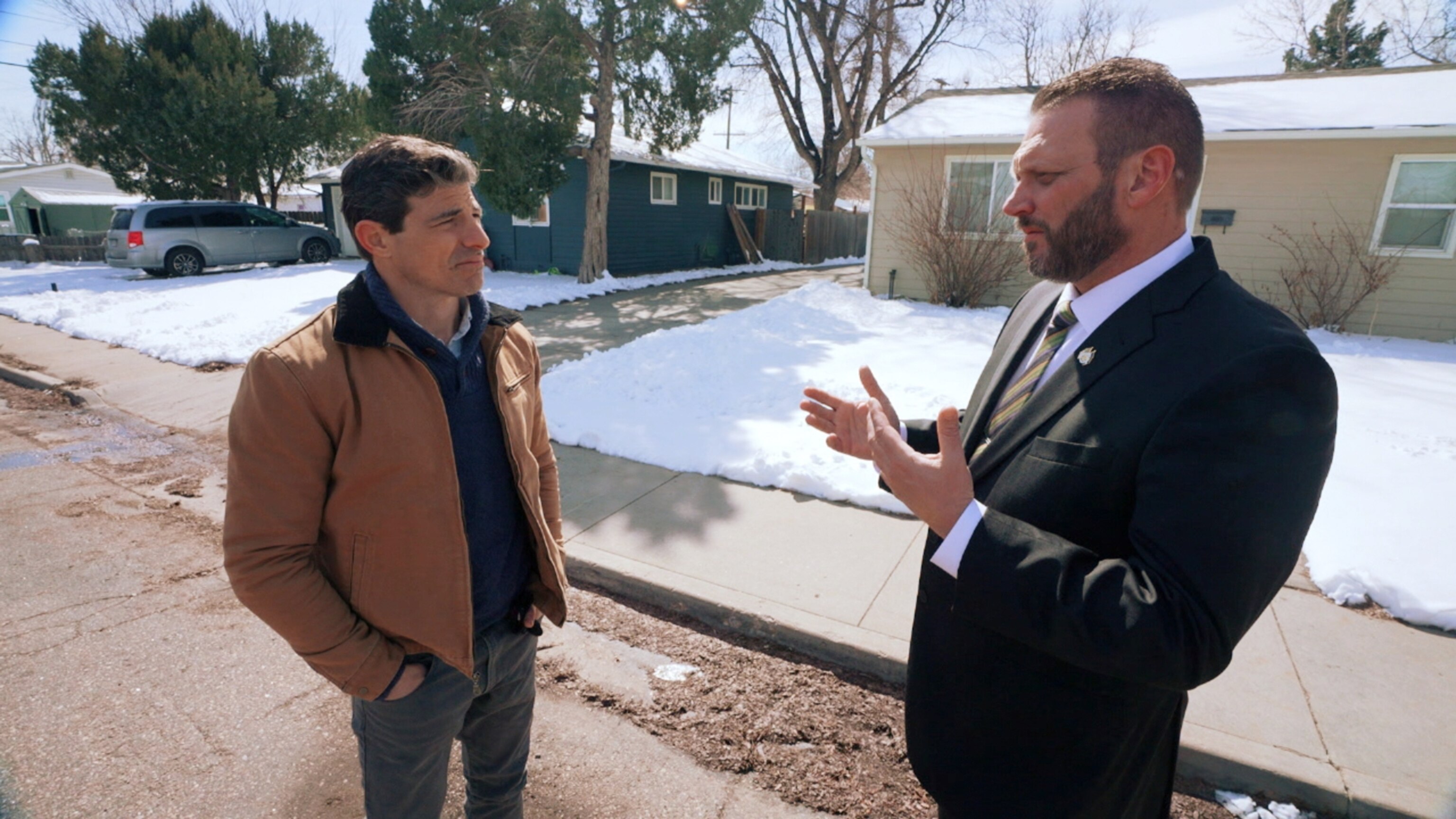 PHOTO: ABC News' Matt Gutman is shown talking to Larimer County investigator Justin Atwood during a recent interview.