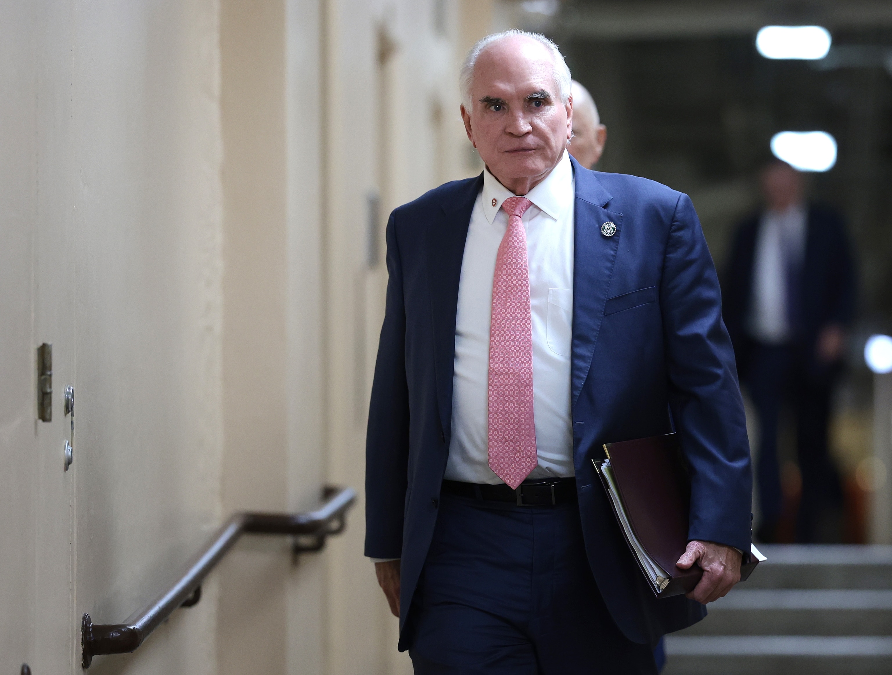 PHOTO: Rep. Mike Kelly (R-PA) arrives for a House Republican members meeting as the conference continues to debate the race for Speaker of the House at the U.S. Capitol, Oct., 19, 2023 in Washington, DC. 