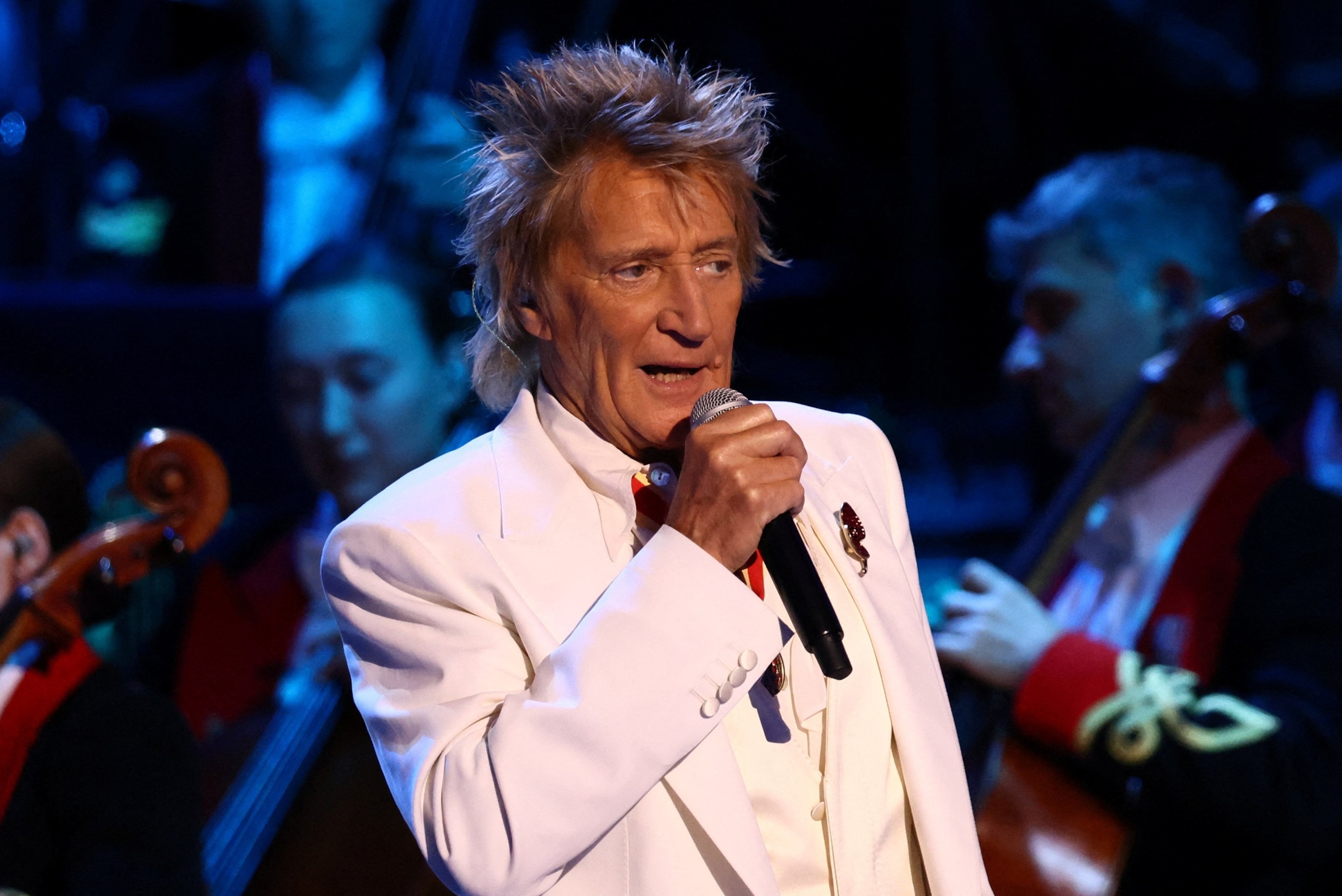 PHOTO: Rod Stewart performs during the Royal British Legion Festival of Remembrance, an annual event honouring military service members, which holds special significance in 2025 as it marks the 80th anniversary of the end of World War Two.