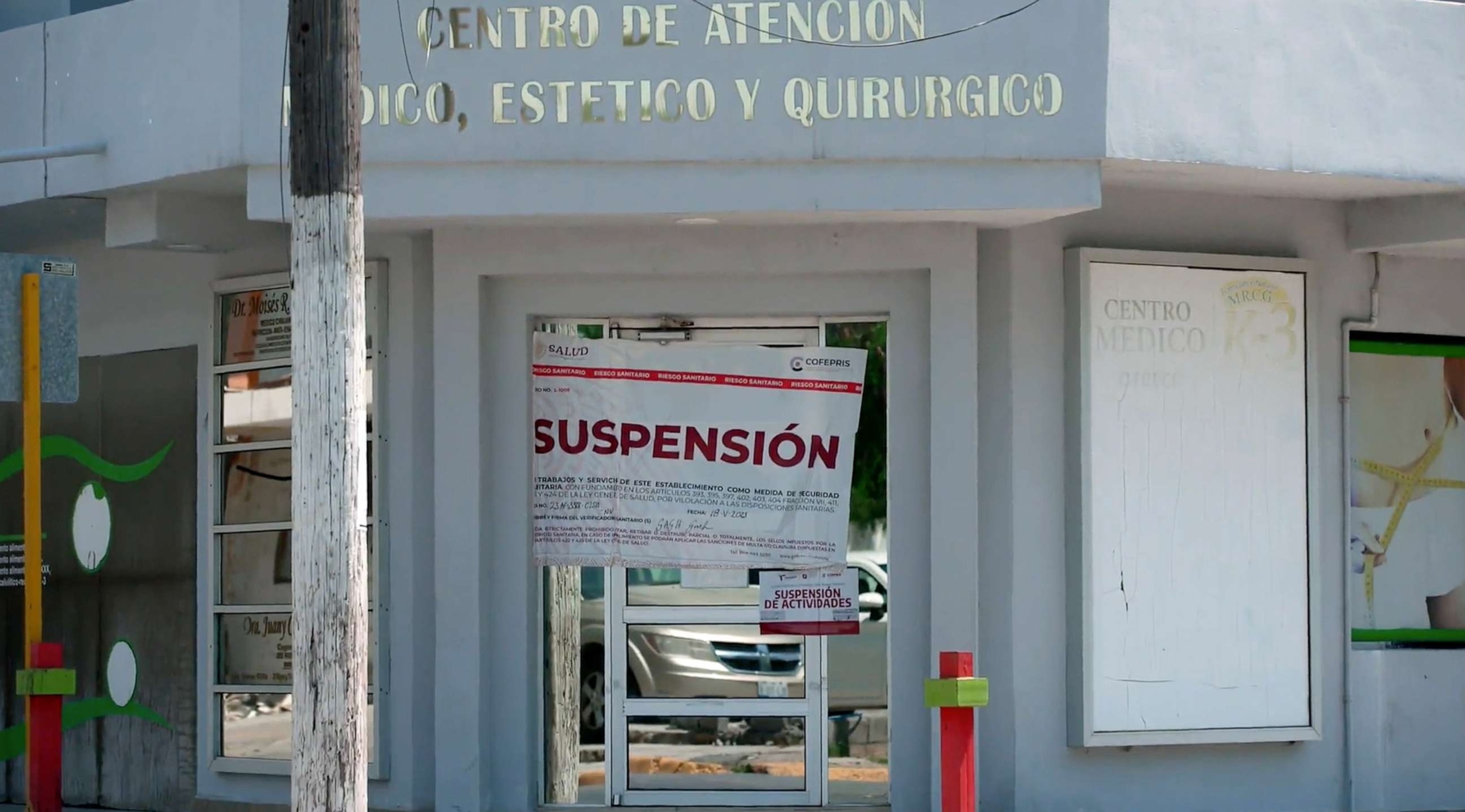 PHOTO: A shuttered Clinica K-3 is shown in Matamoros, Mexico.