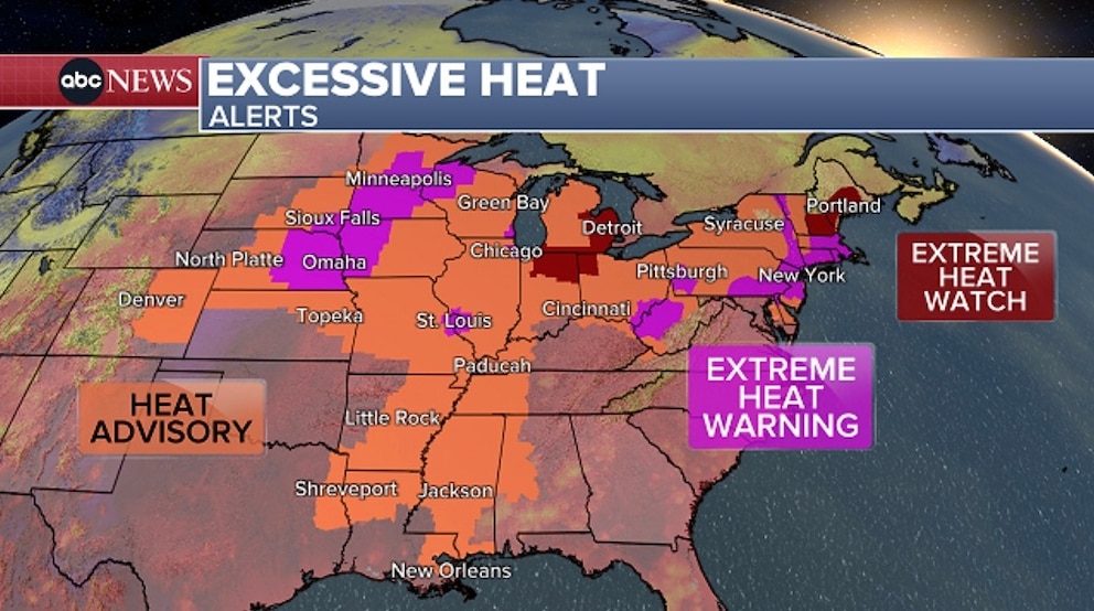 PHOTO: excessive heat map
