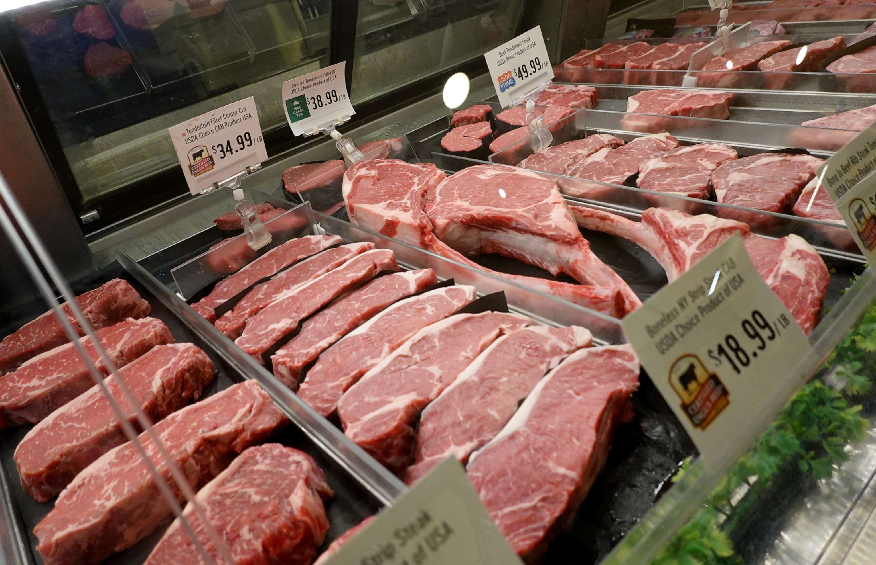 PHOTO: Meat for sale in a grocery store on July 12, 2023 in Miami.