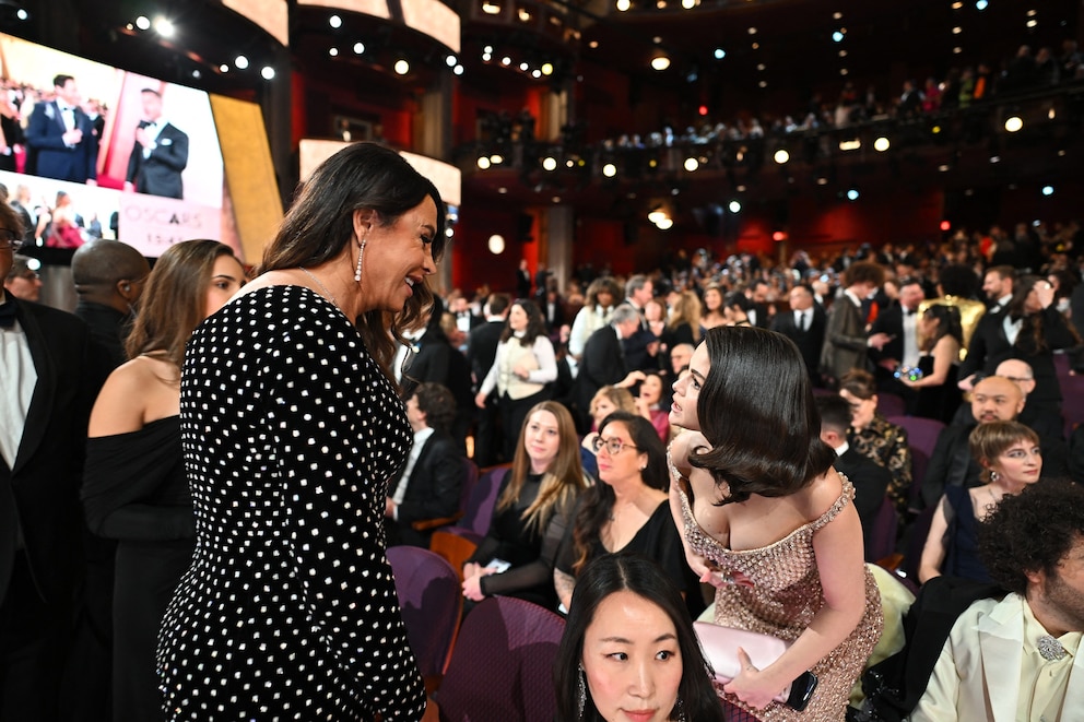 PHOTO: Karla Sofia Gascon and actress Selena Gomez during the 97th Annual Academy Awards at the Dolby Theatre in Hollywood, California on March 2, 2025.