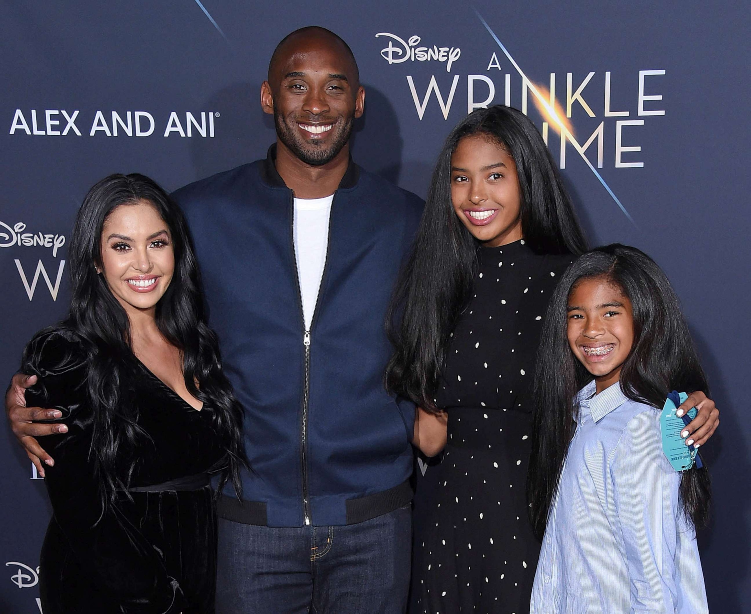 PHOTO: Kobe Bryant and his wife Vanessa Laine Bryant with their daughters Gianna Maria-Onore Bryant and Natalia Diamante Bryant at the premiere of "A Wrinkle In Time" held on Feb. 26, 2018 in Los Angeles.