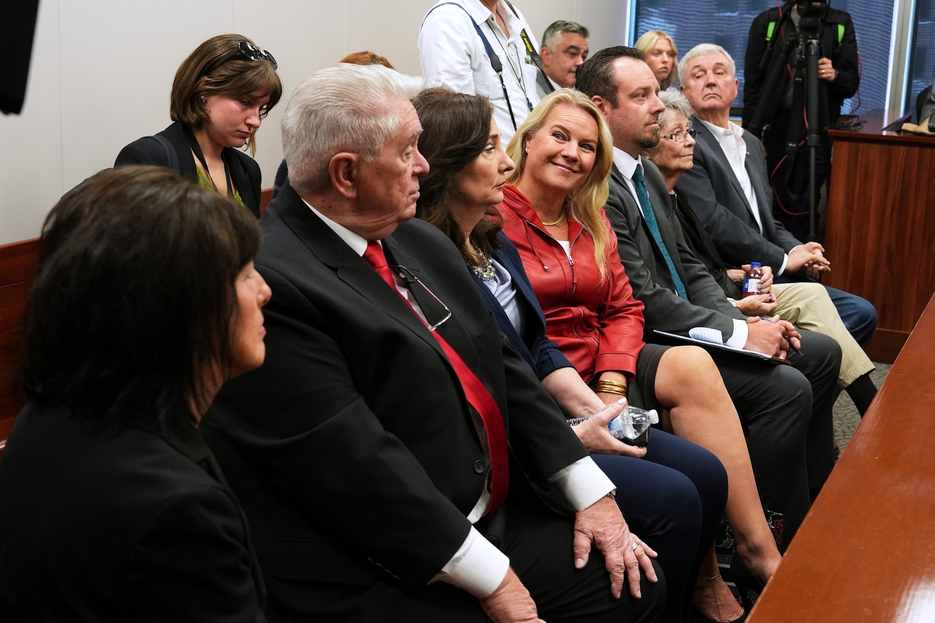 PHOTO: A Michigan judge dismissed the criminal cases against 15 people accused of acting falsely as electors for President Donald Trump in the 2020 election, Sept. 9, 2025 in Lansing, Mich.