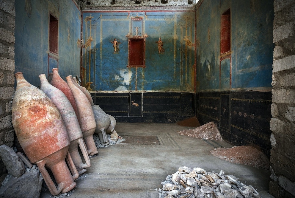 PHOTO: Rare Blue Room Discovered In Pompeii .