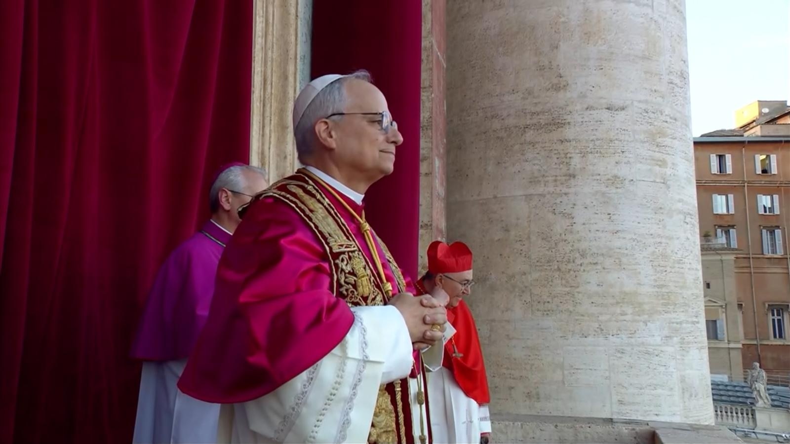 Newly elected Pope Leo XIV addresses crowd at St. Peter’s