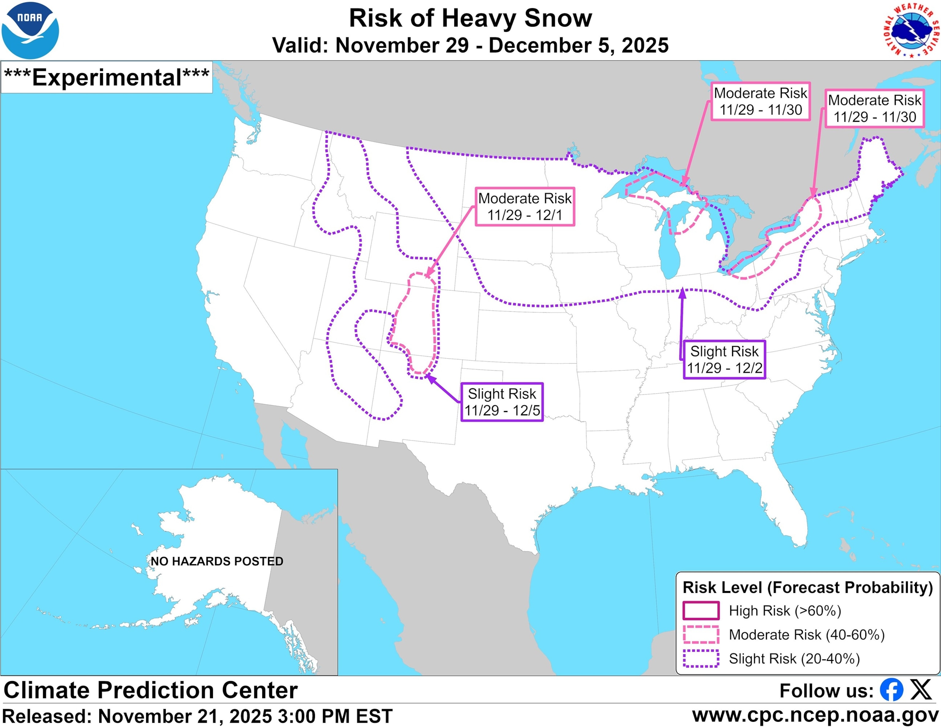 PHOTO: The risk of snow for the end of November into the beginning of December. 